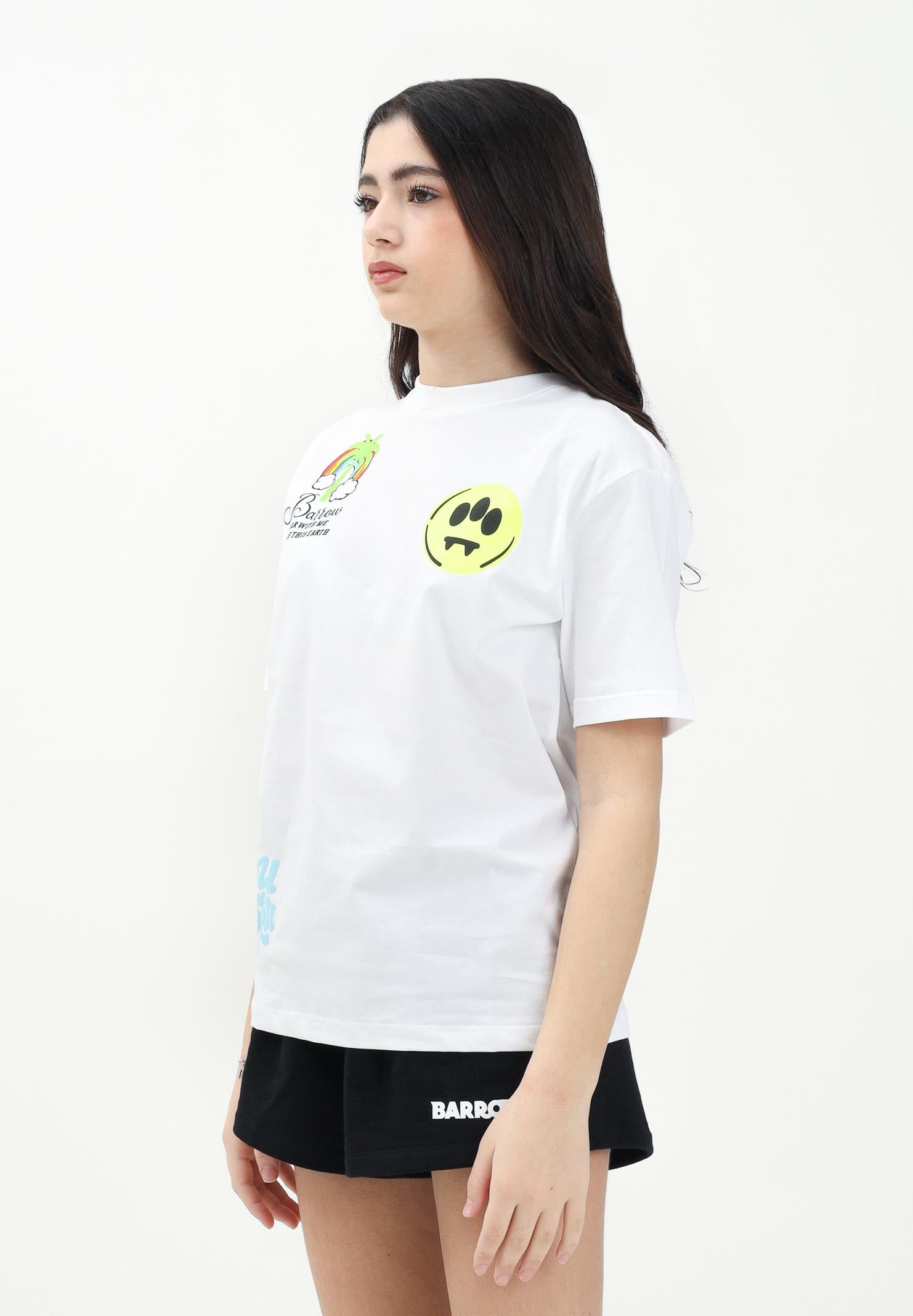 BARROW T-shirt a manica corta bianca per donna, ragazzi e bambini con varie stampe S5BKJUTH023 002 BARROW