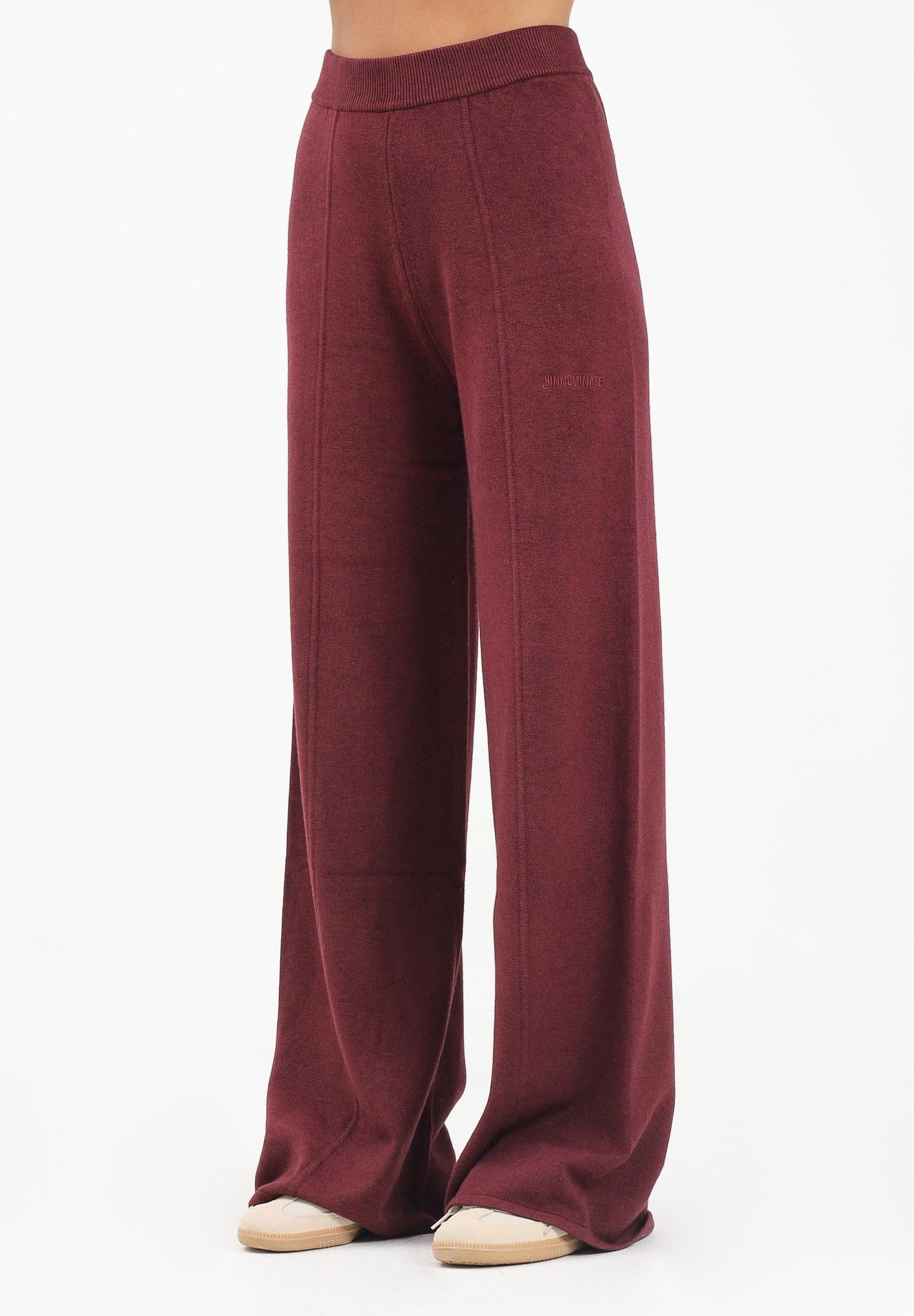 HINNOMINATE Pantalone realizzato in maglia morbida color bordeaux da donna HMABW02128 RS02 HINNOMINATE
