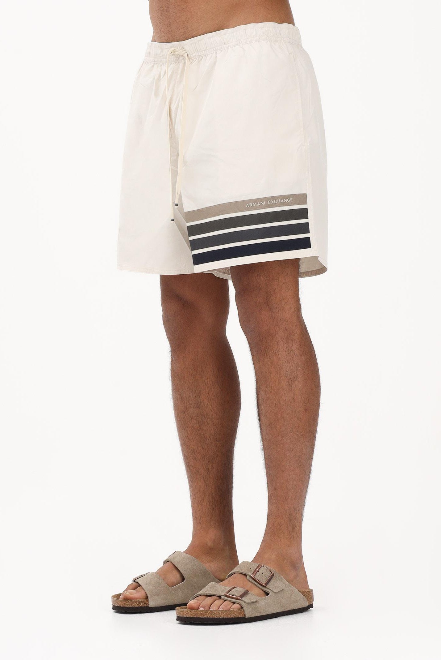 ARMANI EXCHANGE Shorts mare panna da uomo con stampa a righe XM000832AF22585 U1074 ARMANI EXCHANGE