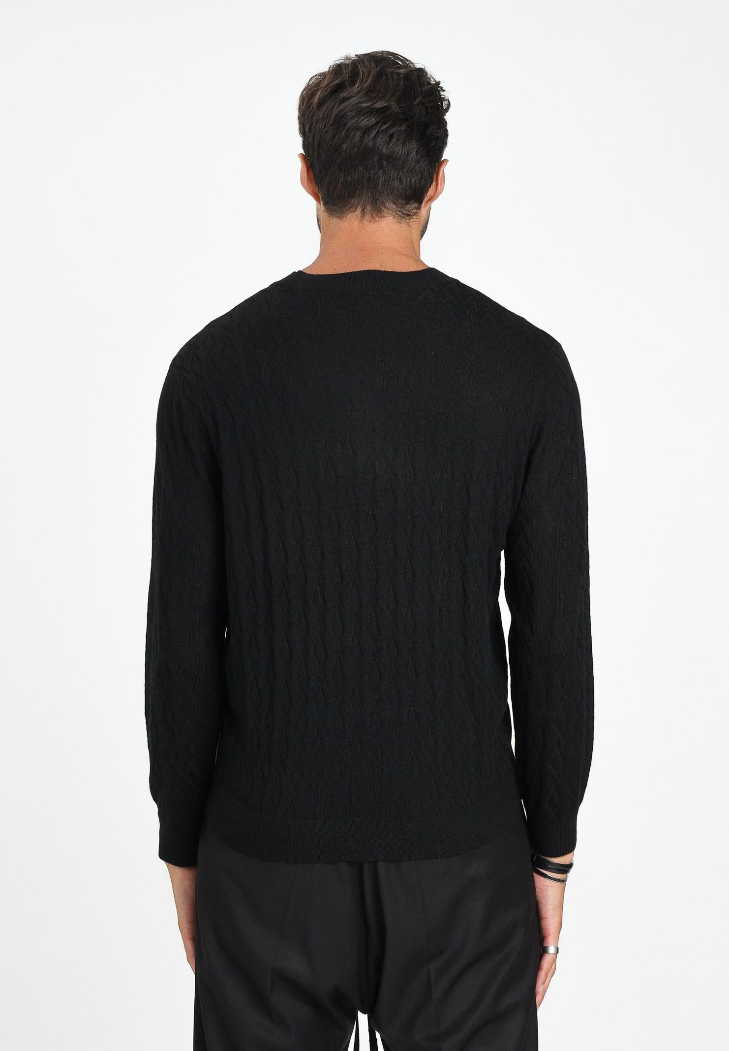 ARMANI EXCHANGE Maglioncino girocollo nero da uomo con motivo monogram XM000878AF11982 UC001 ARMANI EXCHANGE