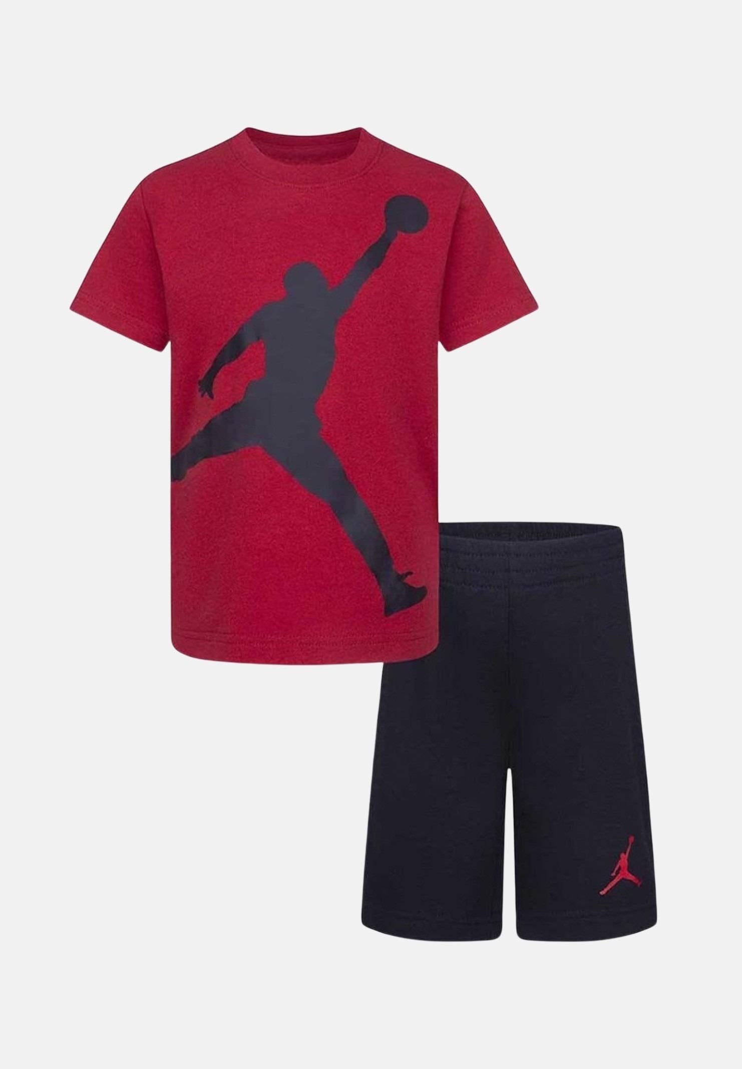 JORDAN Completino rosso e nero da bambino con stampa logo Jumpman 85C138 023 JORDAN
