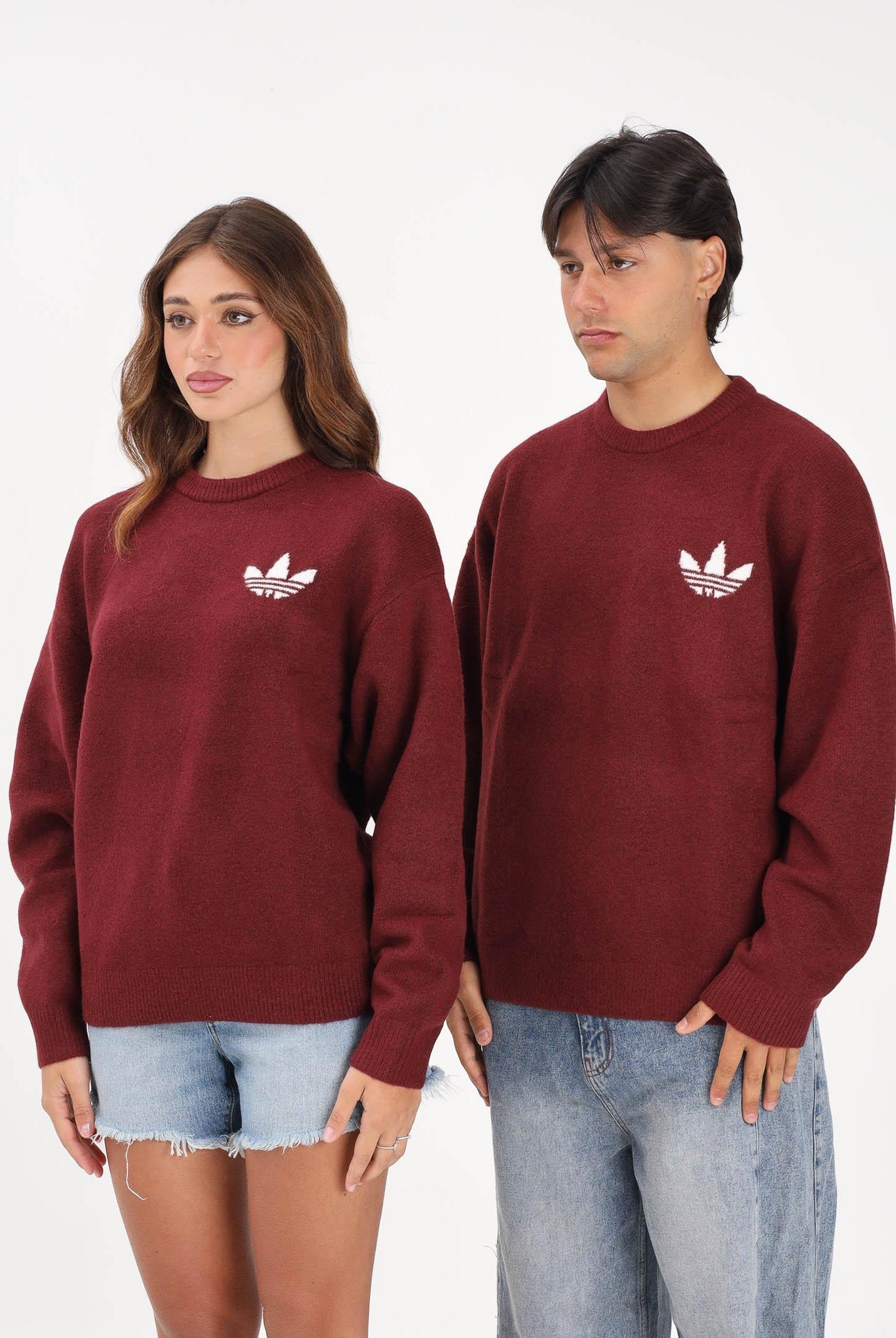 ADIDAS ORIGINALS Maglione girocollo Adidas Originals Athletic Department bordeaux per uomo e donna KF2537 . ADIDAS ORIGINALS