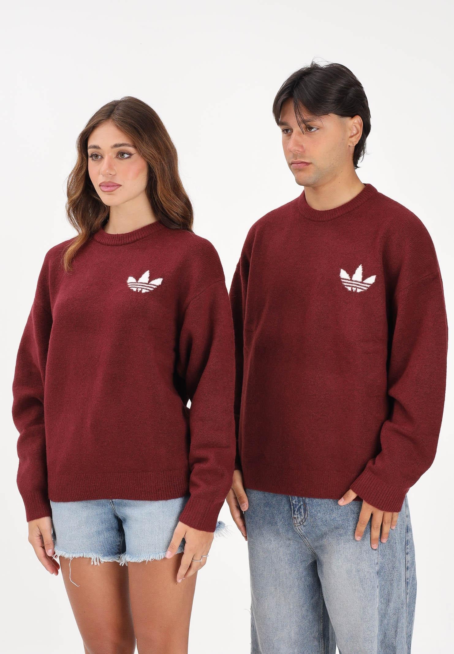 ADIDAS ORIGINALS Maglione girocollo Adidas Originals Athletic Department bordeaux per uomo e donna KF2537 . ADIDAS ORIGINALS