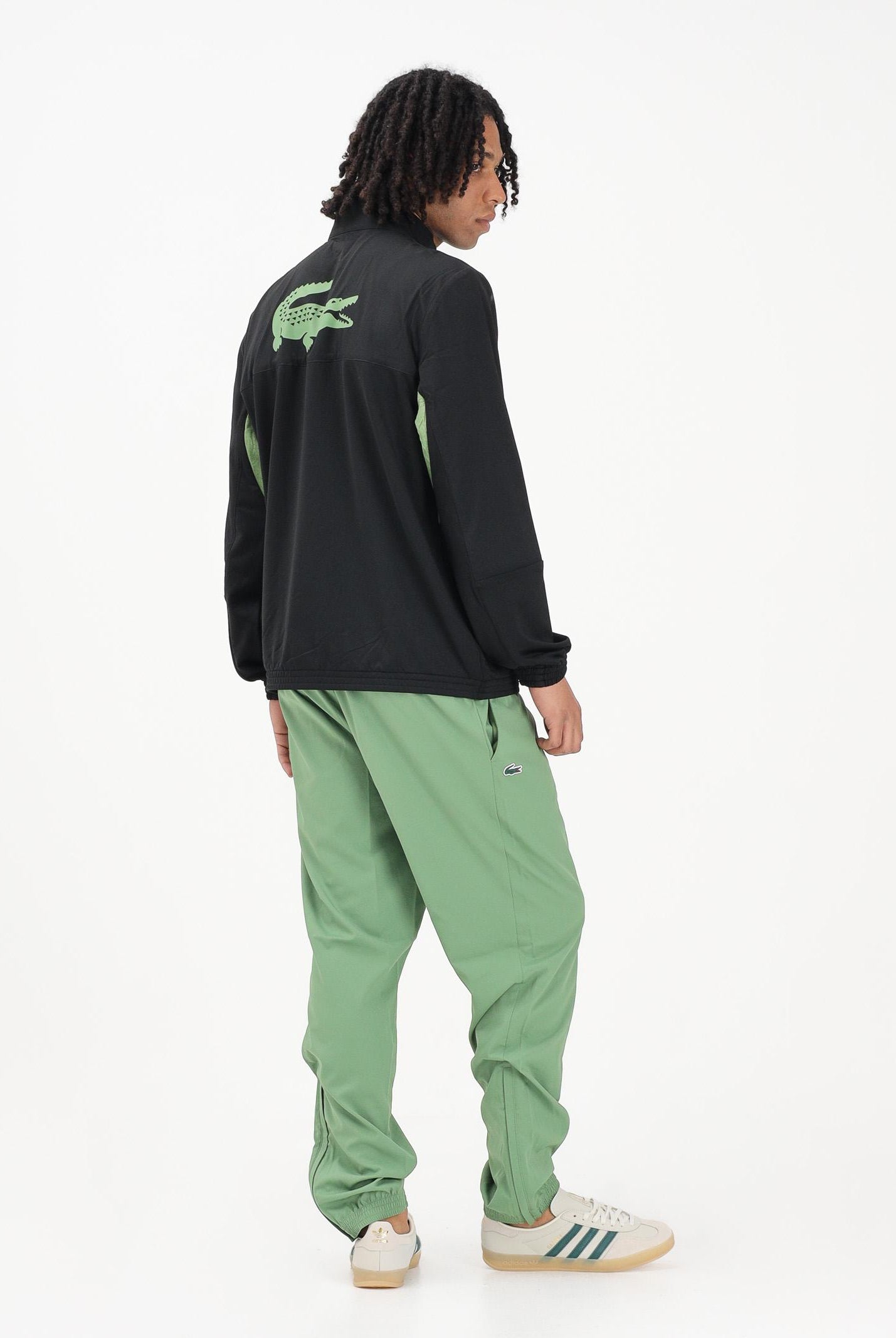 LACOSTE Tuta Lacoste Tennis x Daniil Medvedev nera e verde da uomo WH4764 5YI LACOSTE