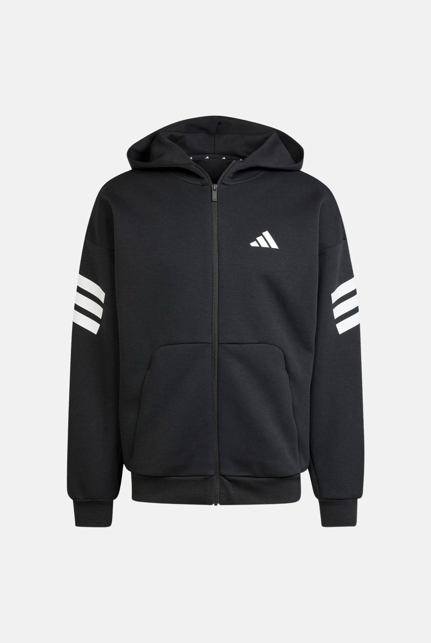 ADIDAS PERFORMANCE Felpa con zip Future Icons 3-Stripes nera da uomo JD4827 . ADIDAS PERFORMANCE