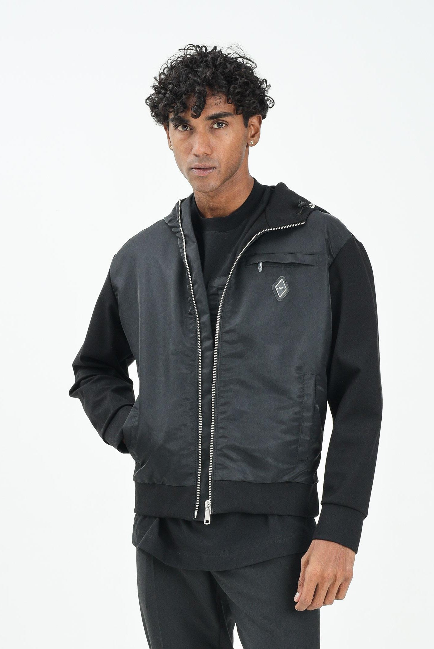 YES LONDON Giubbotto nero da uomo realizzato in doppio tessuto XG5253 NE YES LONDON