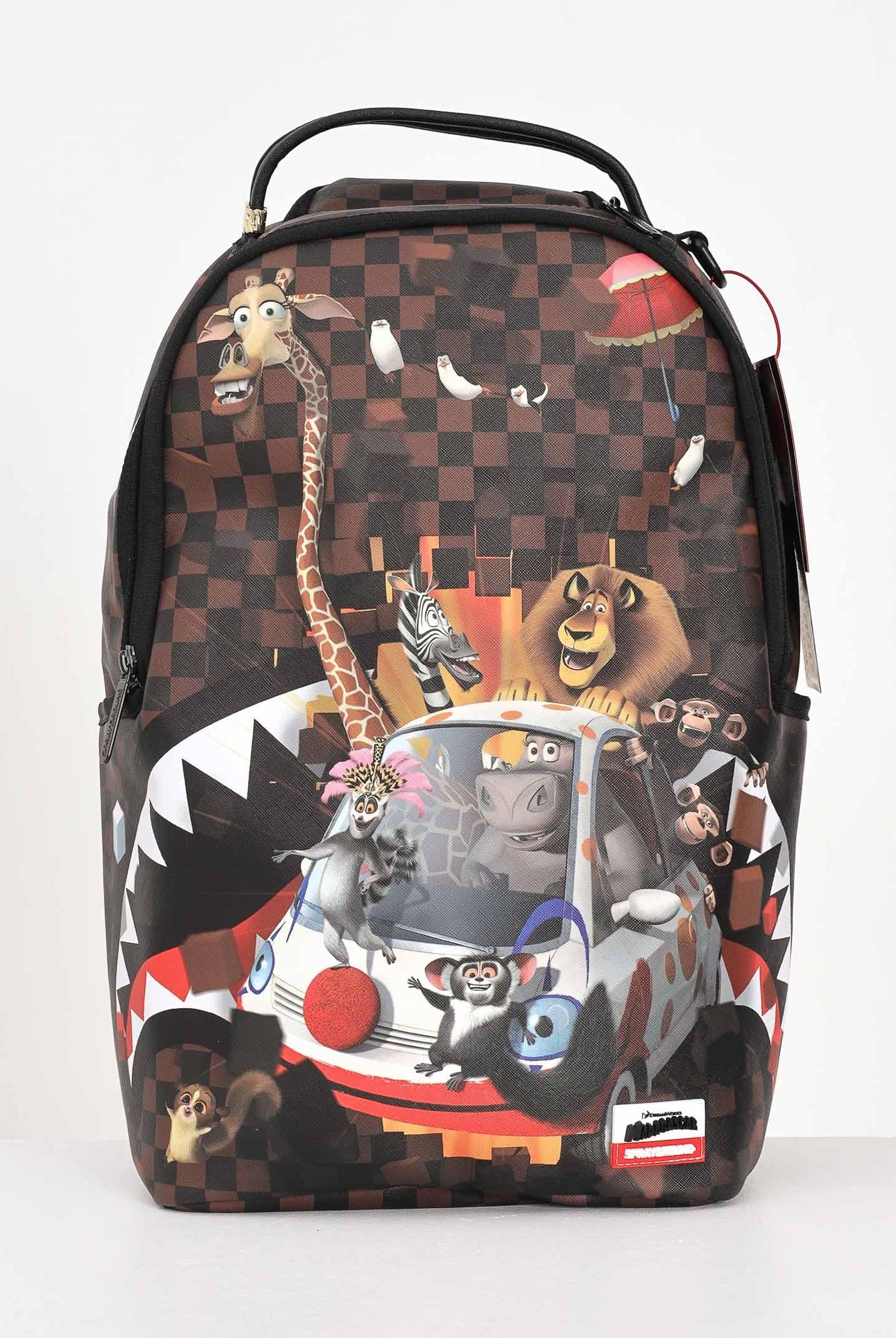SPRAYGROUND Zaino MADAGASCAR CHECKER SMASH DLXSV marrone per uomo e donna 910B7681NSZ SPRAYGROUND