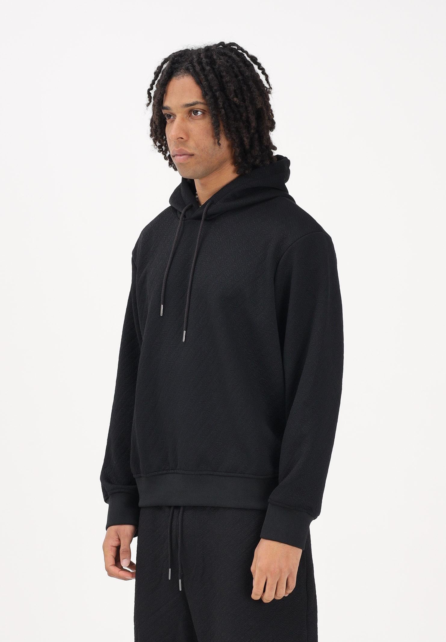 ARMANI EXCHANGE Felpa con cappuccio nera da uomo con texture jacquard XM002344AF21862 UC001 ARMANI EXCHANGE