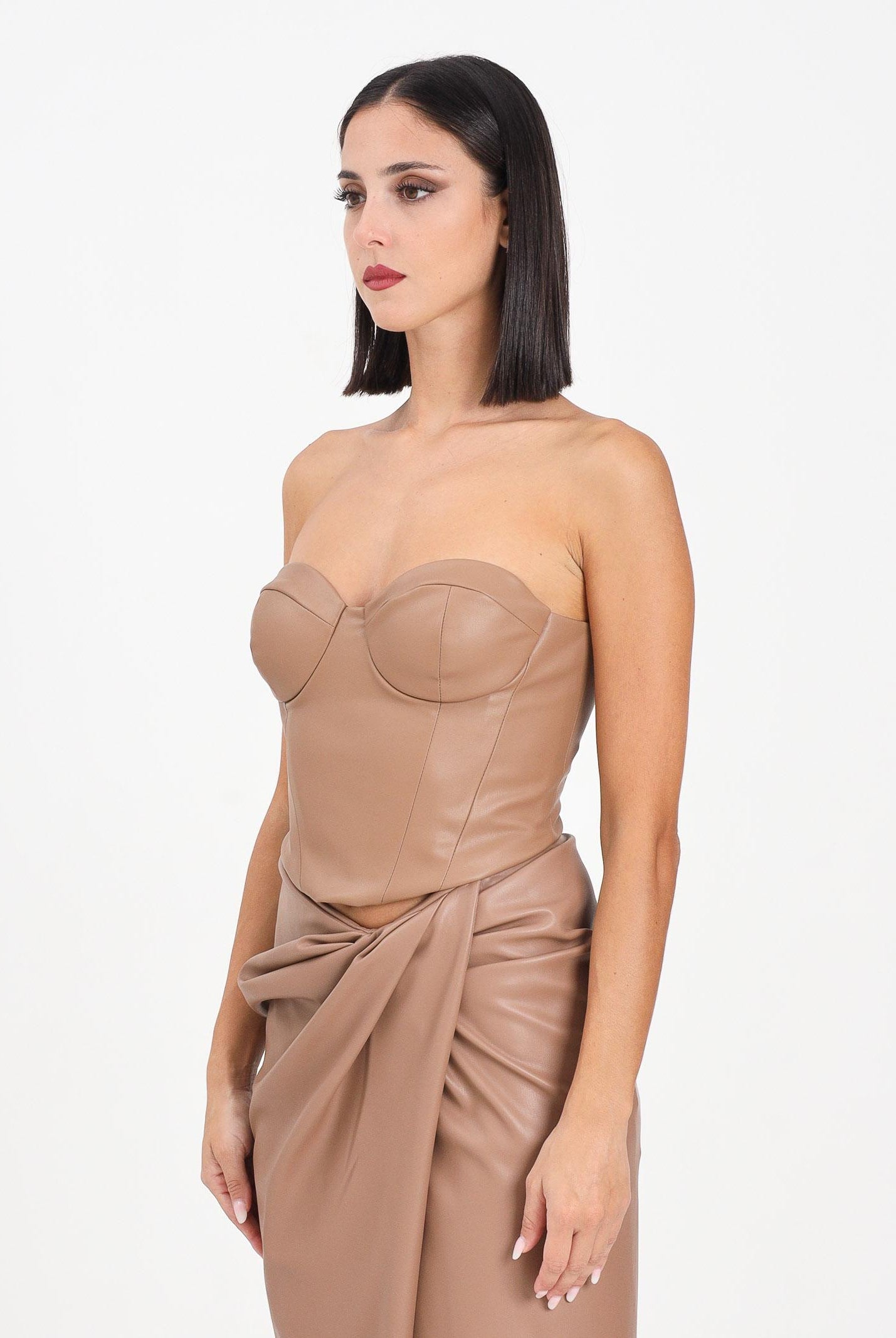 ALMA SANCHEZ Corpetto Tabi in eco-pelle beige da donna AS2526050EP 122 ALMA SANCHEZ