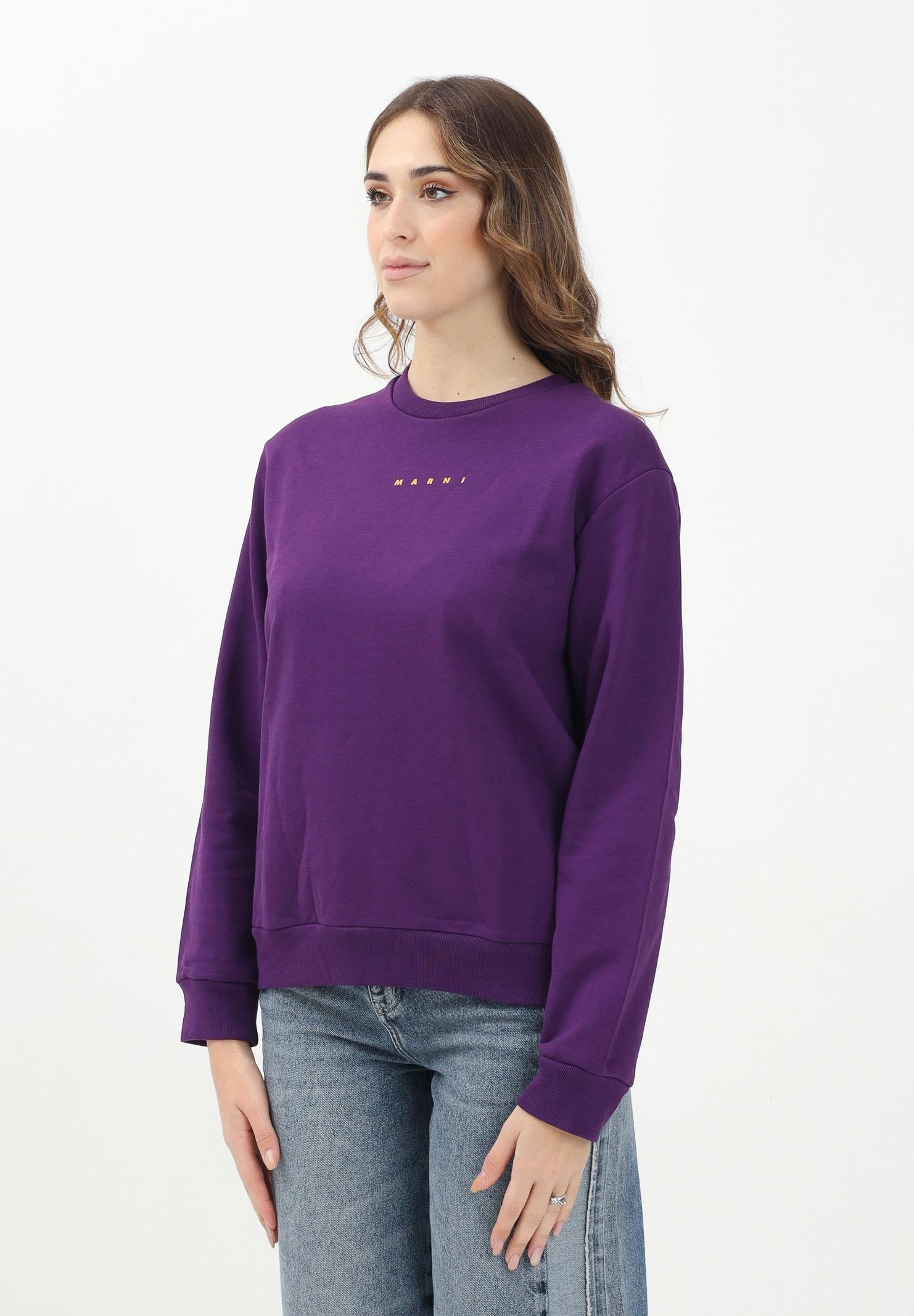 MARNI Felpa girocollo viola per donna, ragazzi e bambini con logo "MARNI" M01408M00V0 0M609 MARNI