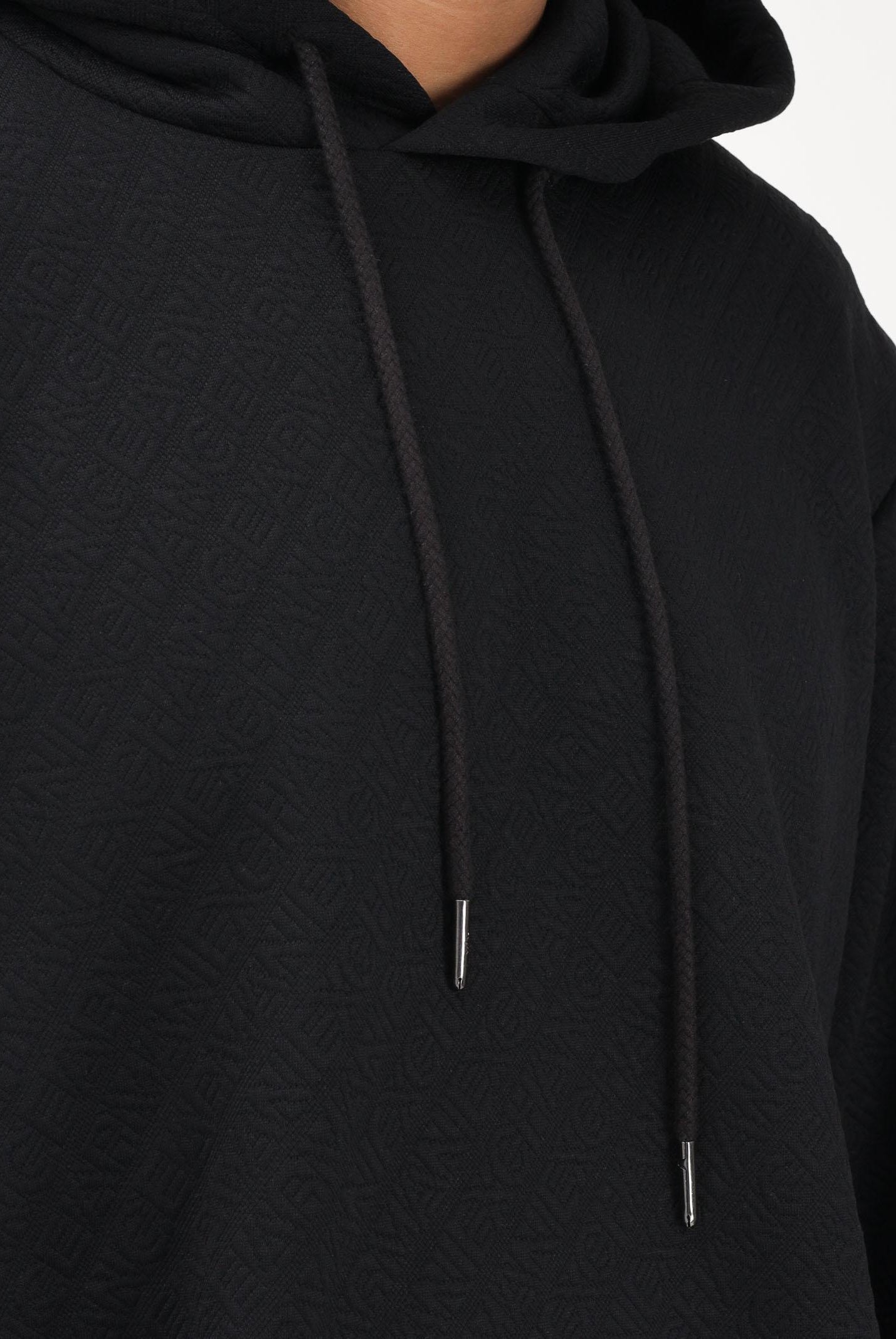 ARMANI EXCHANGE Felpa con cappuccio nera da uomo con texture jacquard XM002344AF21862 UC001 ARMANI EXCHANGE