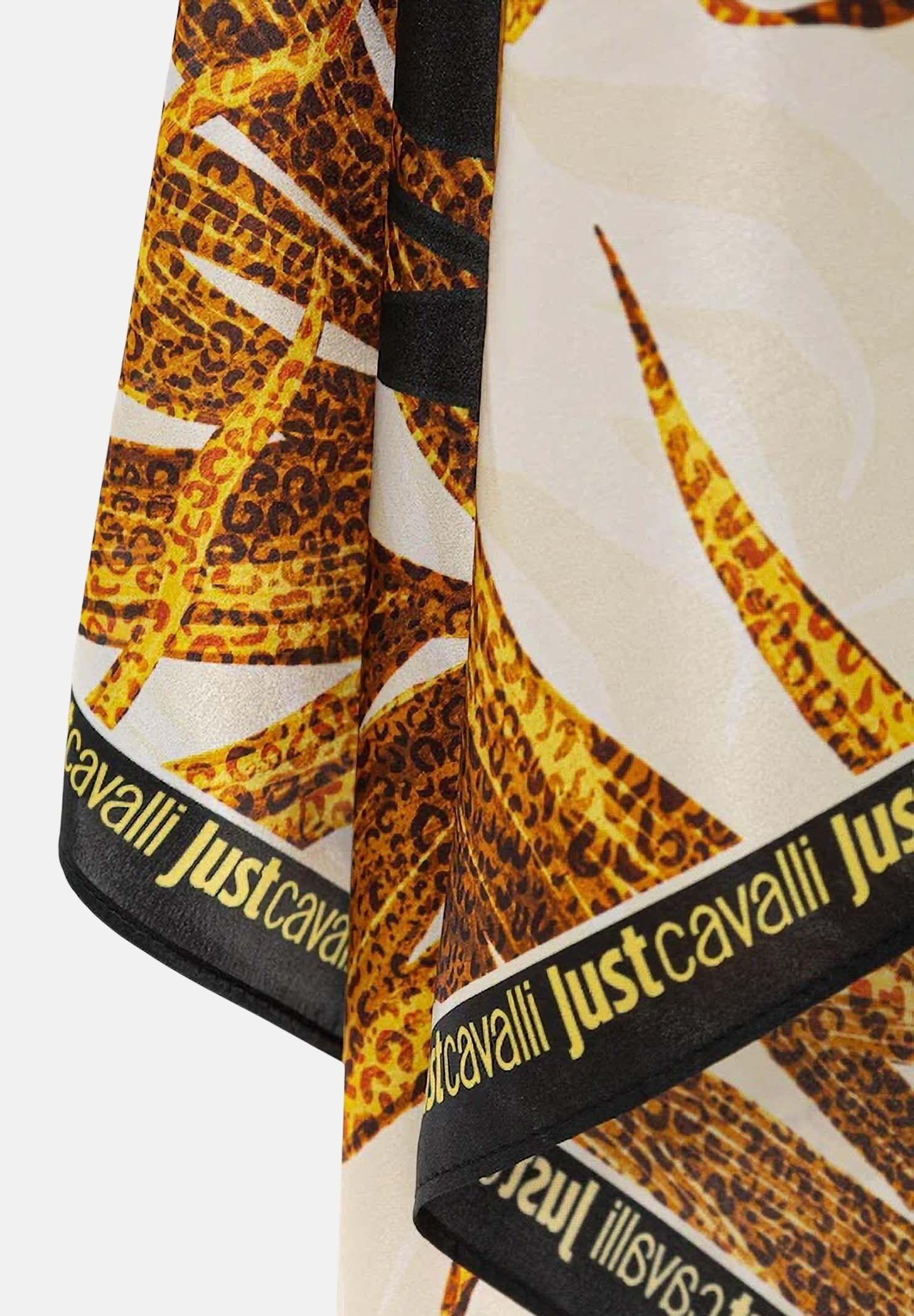 JUST CAVALLI Foulard bianco da donna realizzato con una vivace stampa tropicale 80RA2H01ZG321 R79 JUST CAVALLI