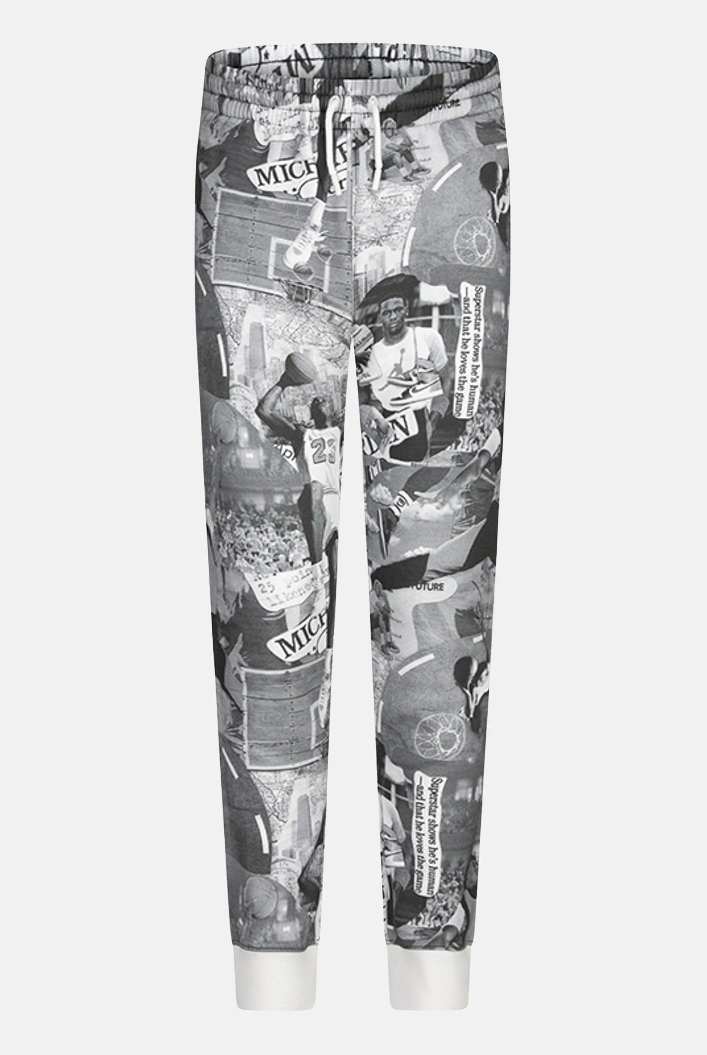 Pantalone sportivo MJ Brooklyn bianco e grigio da bambino 95D290 023 JORDAN