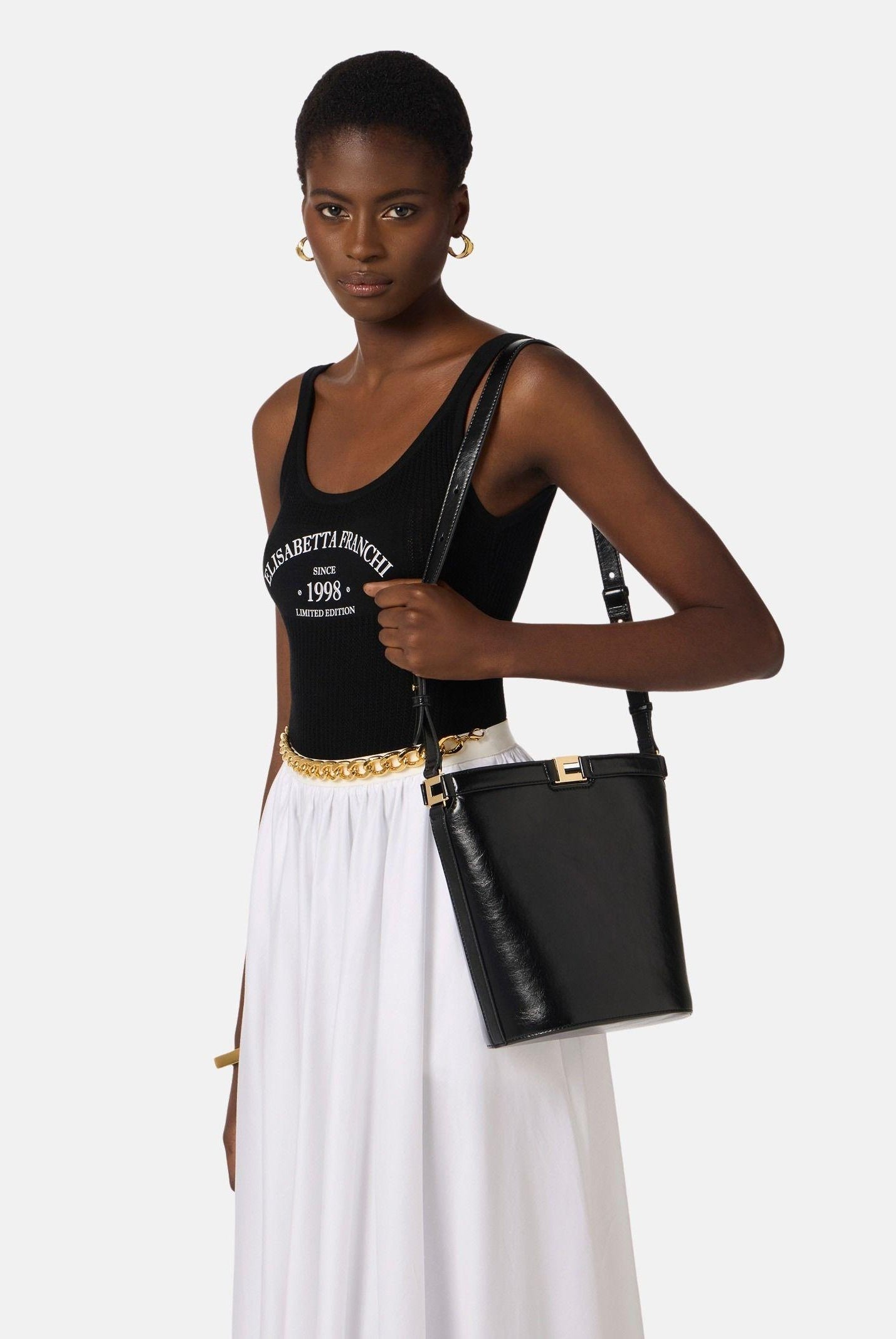 ELISABETTA FRANCHI Borsa a secchiello nera da donna BS16A61E2 110 ELISABETTA FRANCHI