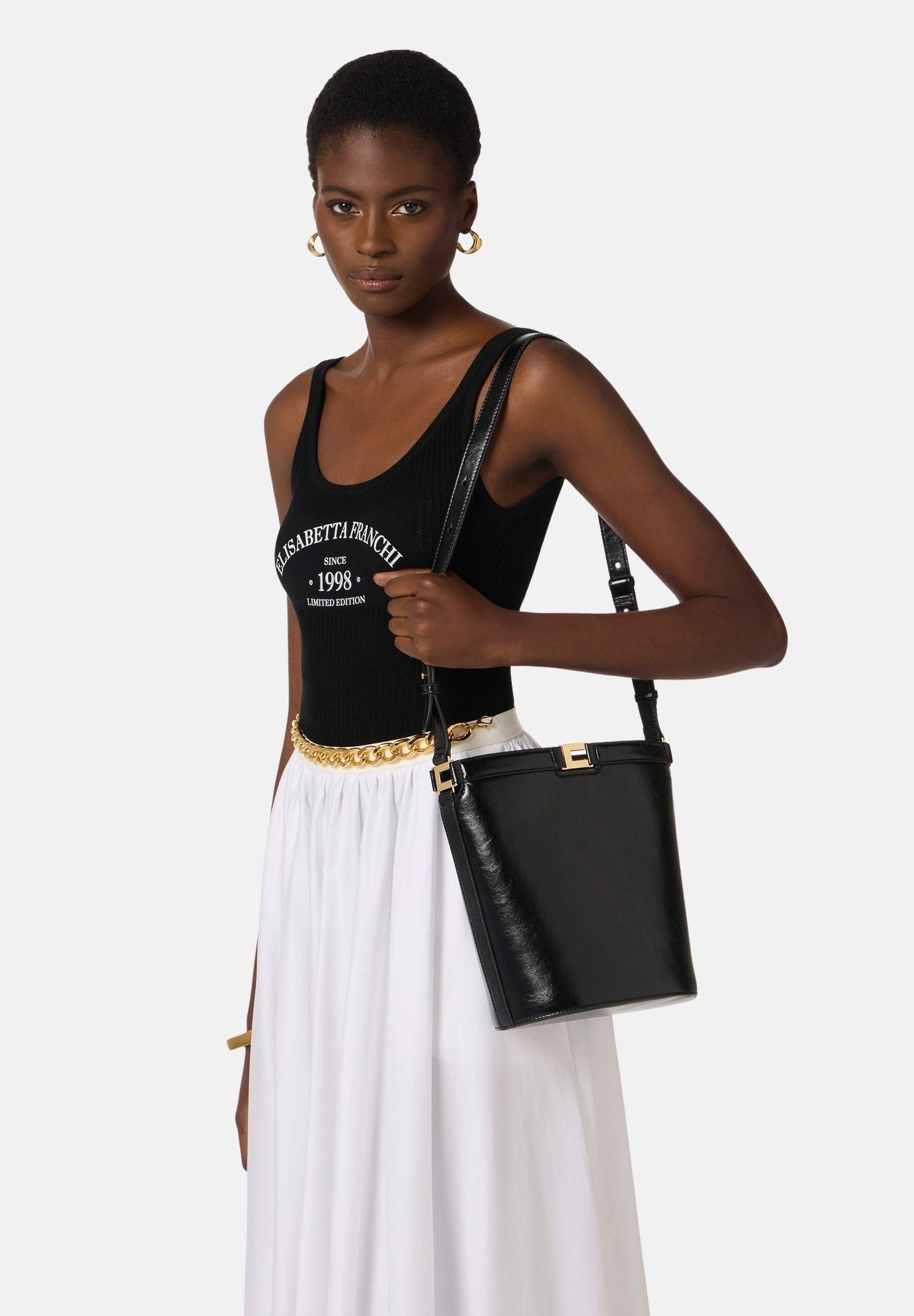ELISABETTA FRANCHI Borsa a secchiello nera da donna BS16A61E2 110 ELISABETTA FRANCHI