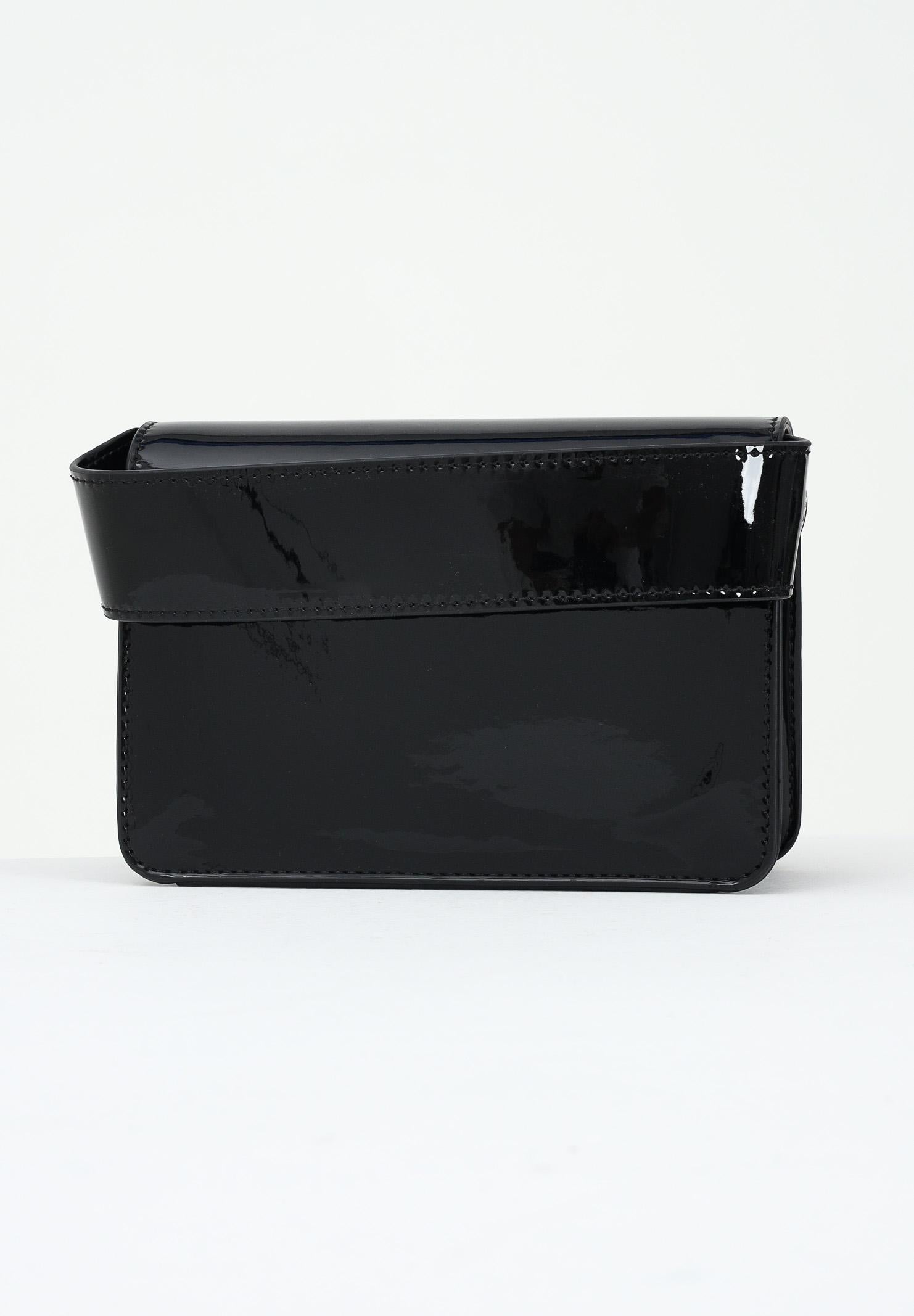 BLAUER Borsa a mano in vernice lucida nera da donna con logo F5MIN01LUXMIG BLK BLAUER