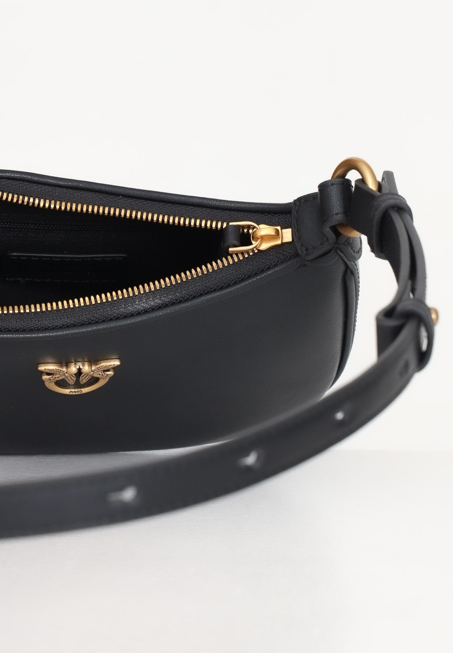 PINKO Borsa a spalla Half Moon nera da donna 103538A0F1 Z99Q PINKO