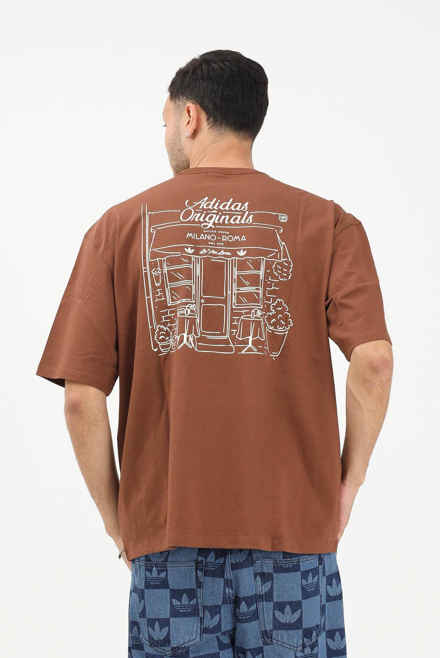 ADIDAS ORIGINALS T-shirt a manica corta MILAN GRAPHIC cammello da uomo KF5149 . ADIDAS ORIGINALS