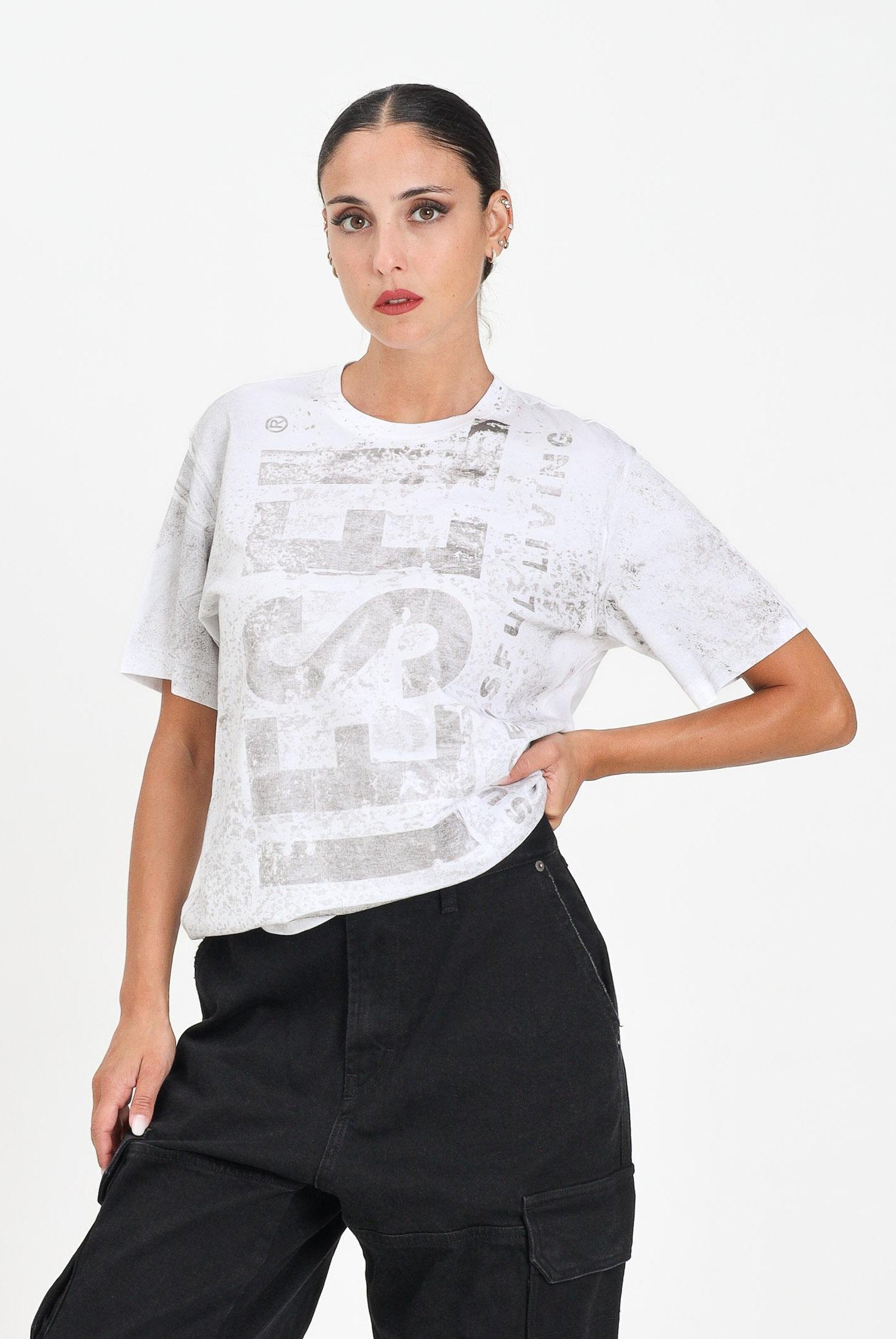 DIESEL T-shirt a manica corta bianca per donna, ragazzi e bambini con logo J02479KYAZW K100 DIESEL