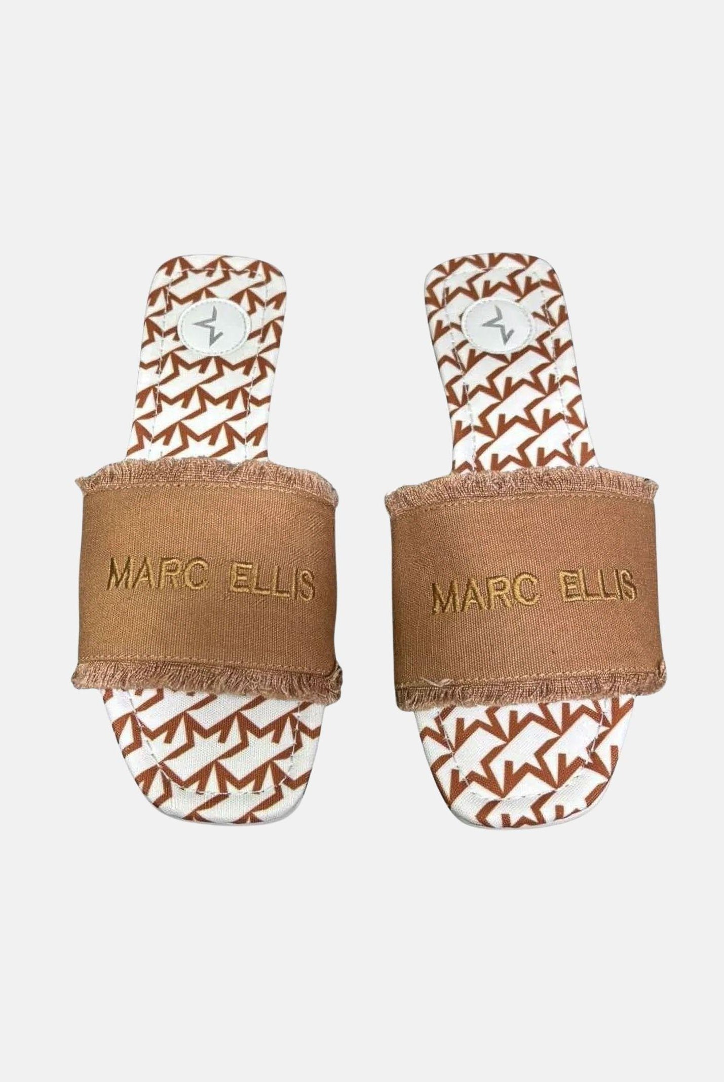 MARC ELLIS Ciabatte bianche e cuoio da donna con logo ME261C100 BRW MARC ELLIS