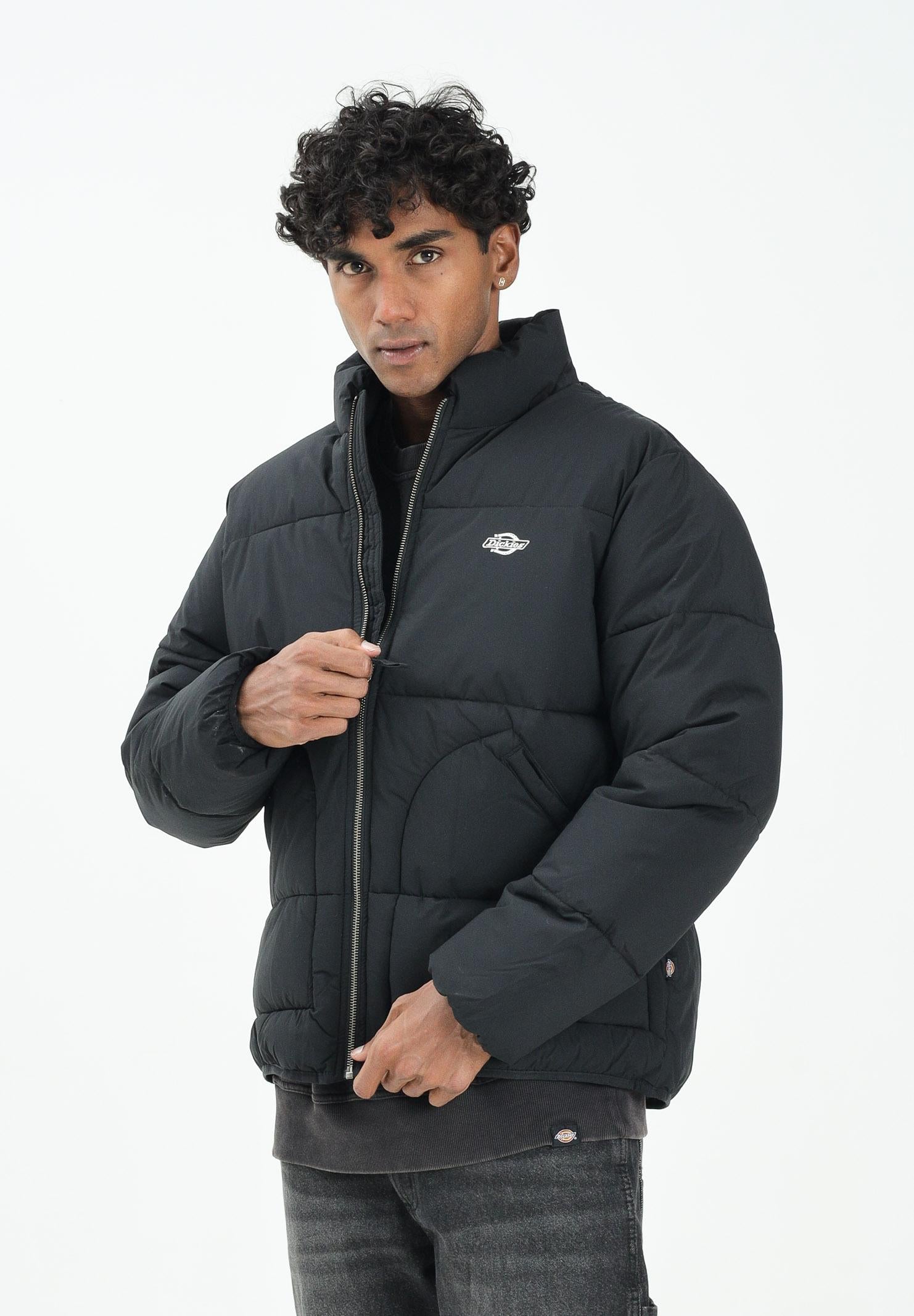 DICKIES Summerdale piumino nero da uomo con lofo ricamato in bianco DK0A87OGBLK1 DIckies