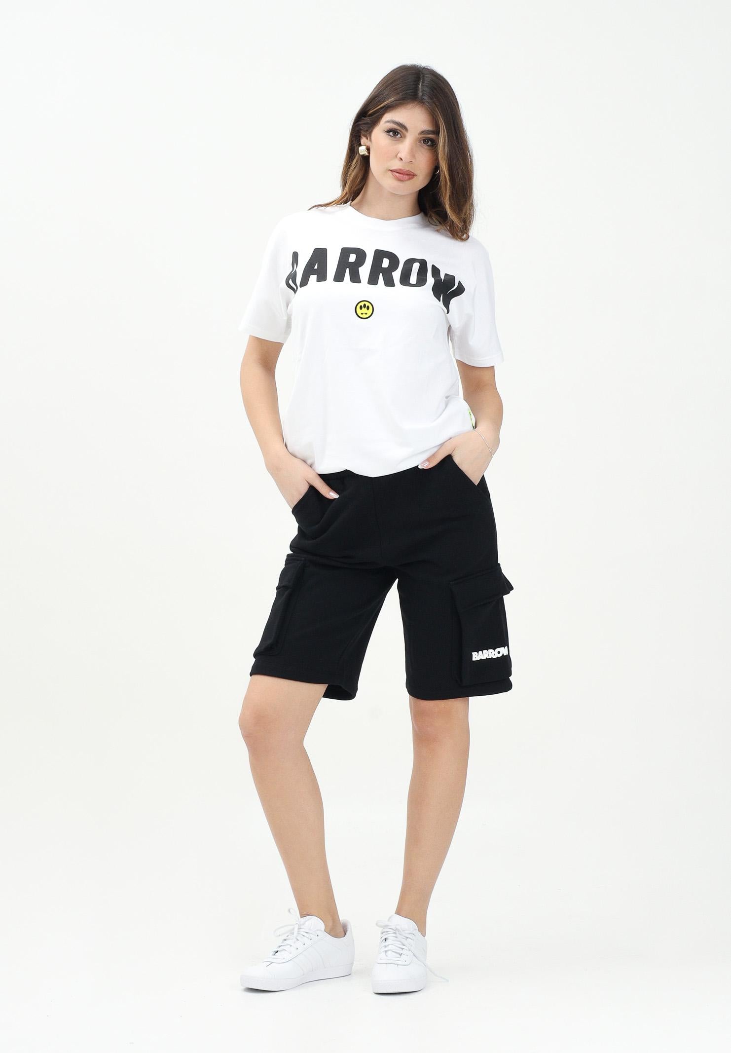 BARROW Shorts sportivo nero per donna, ragazzi e bambini con stampa logo S5BKJUBE084 110 BARROW