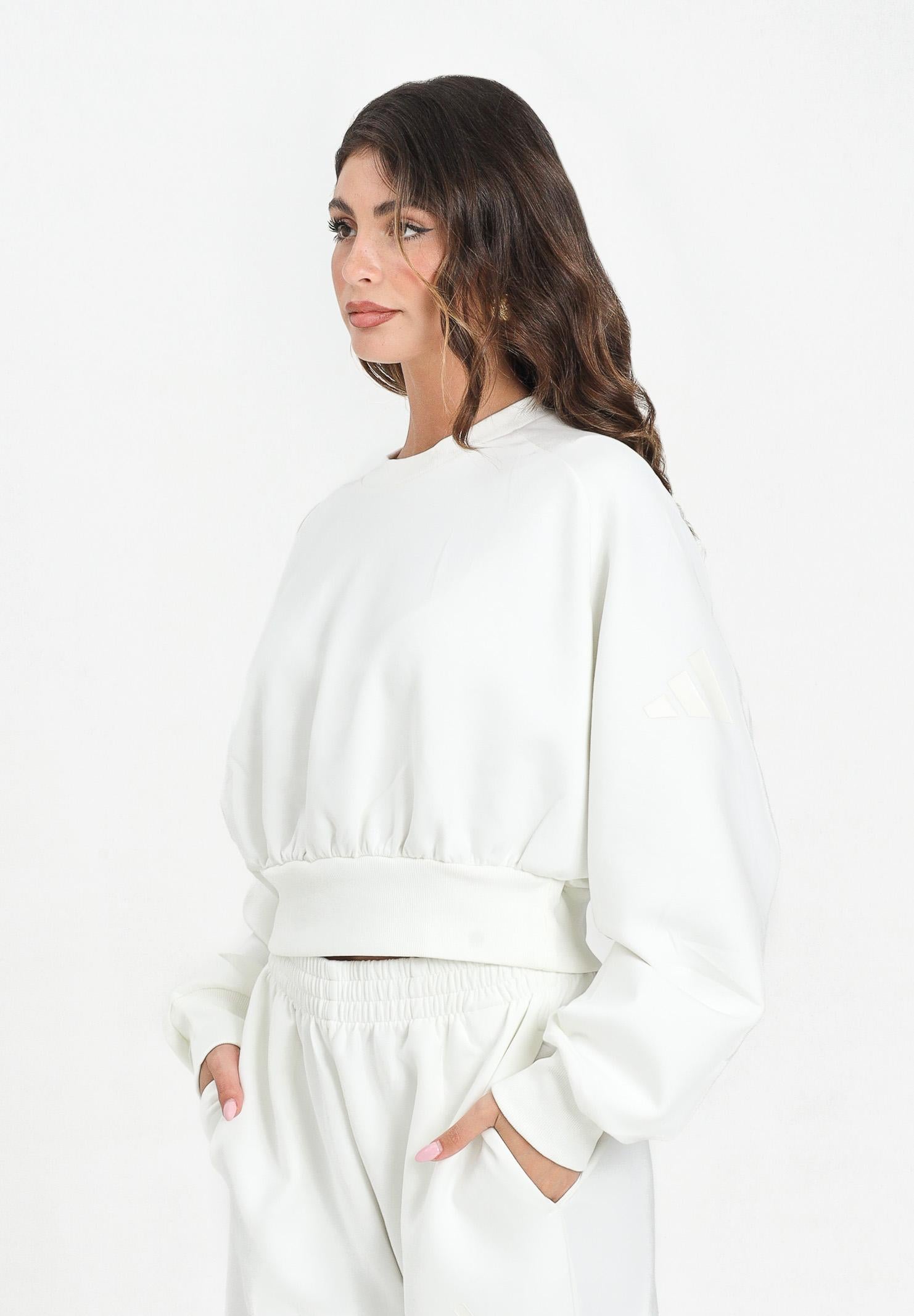ADIDAS PERFORMANCE Felpa girocollo Soft Lux Loose bianca da donna JV9893 . ADIDAS PERFORMANCE