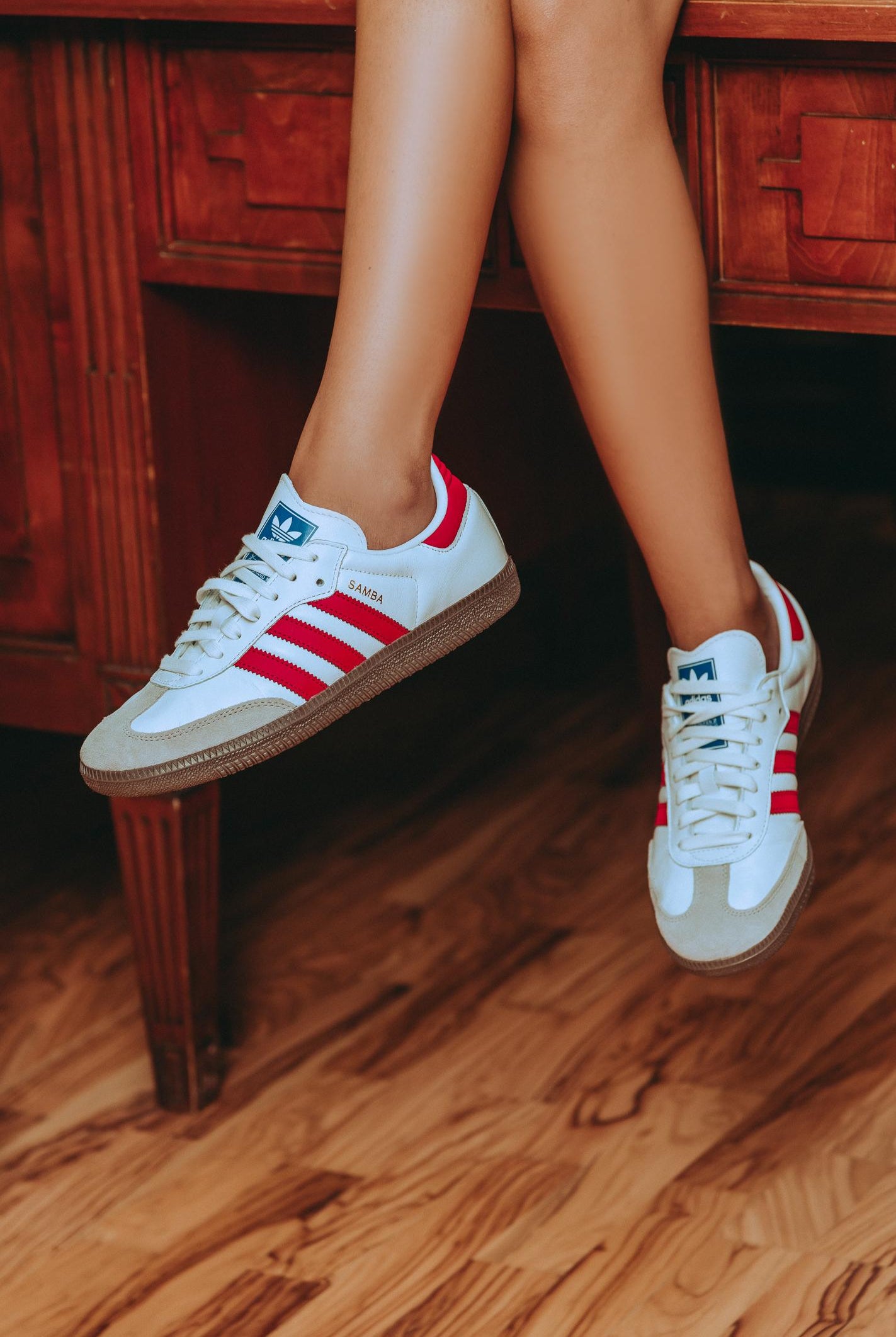 ADIDAS ORIGINALS Sneakers Samba OG bianche e rosse per uomo e donna IG1025 ADIDAS ORIGINALS