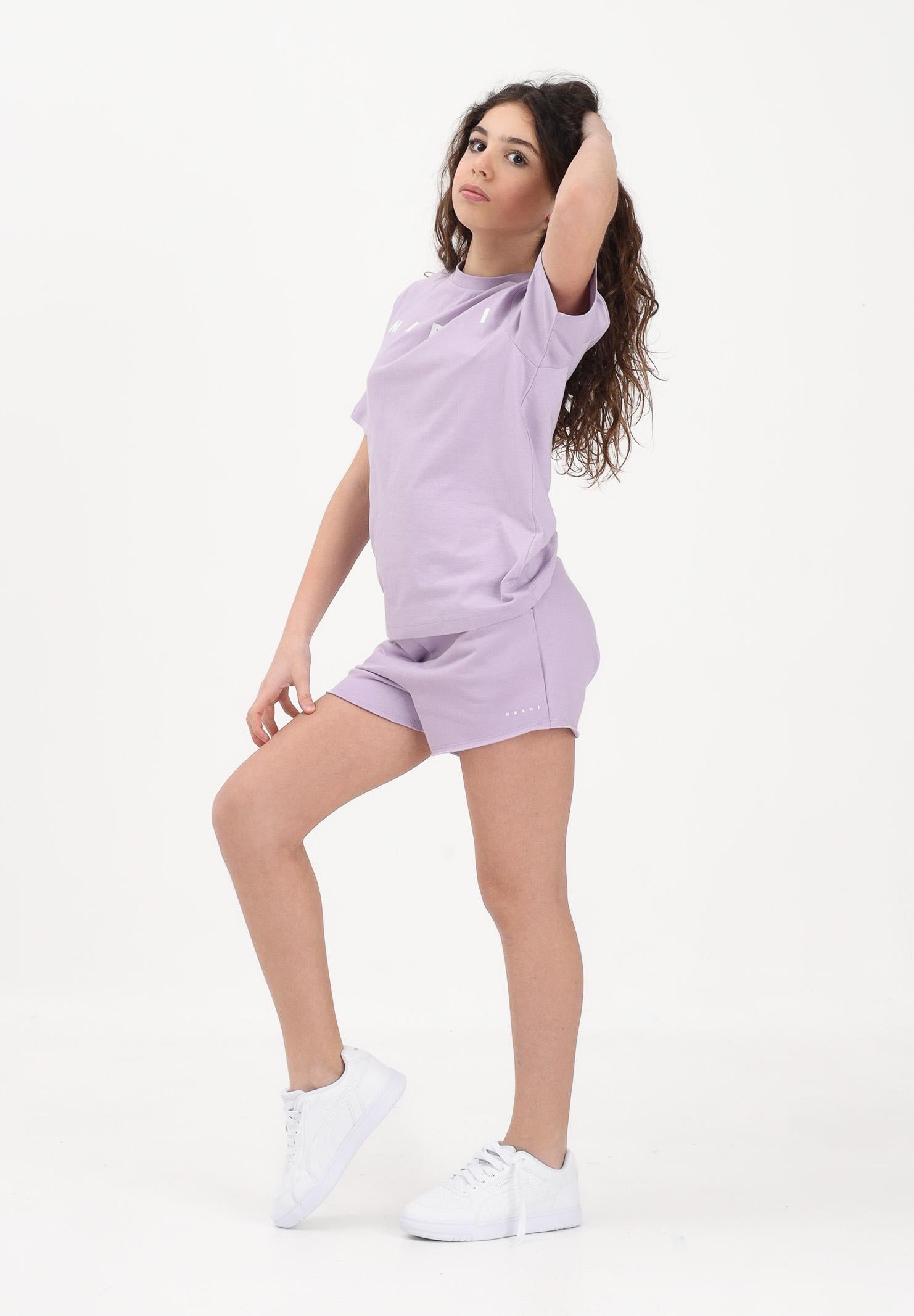 MARNI Shorts sportivo lilla per donna, ragazze e bambine con logo M01690M00V0 0M612 MARNI