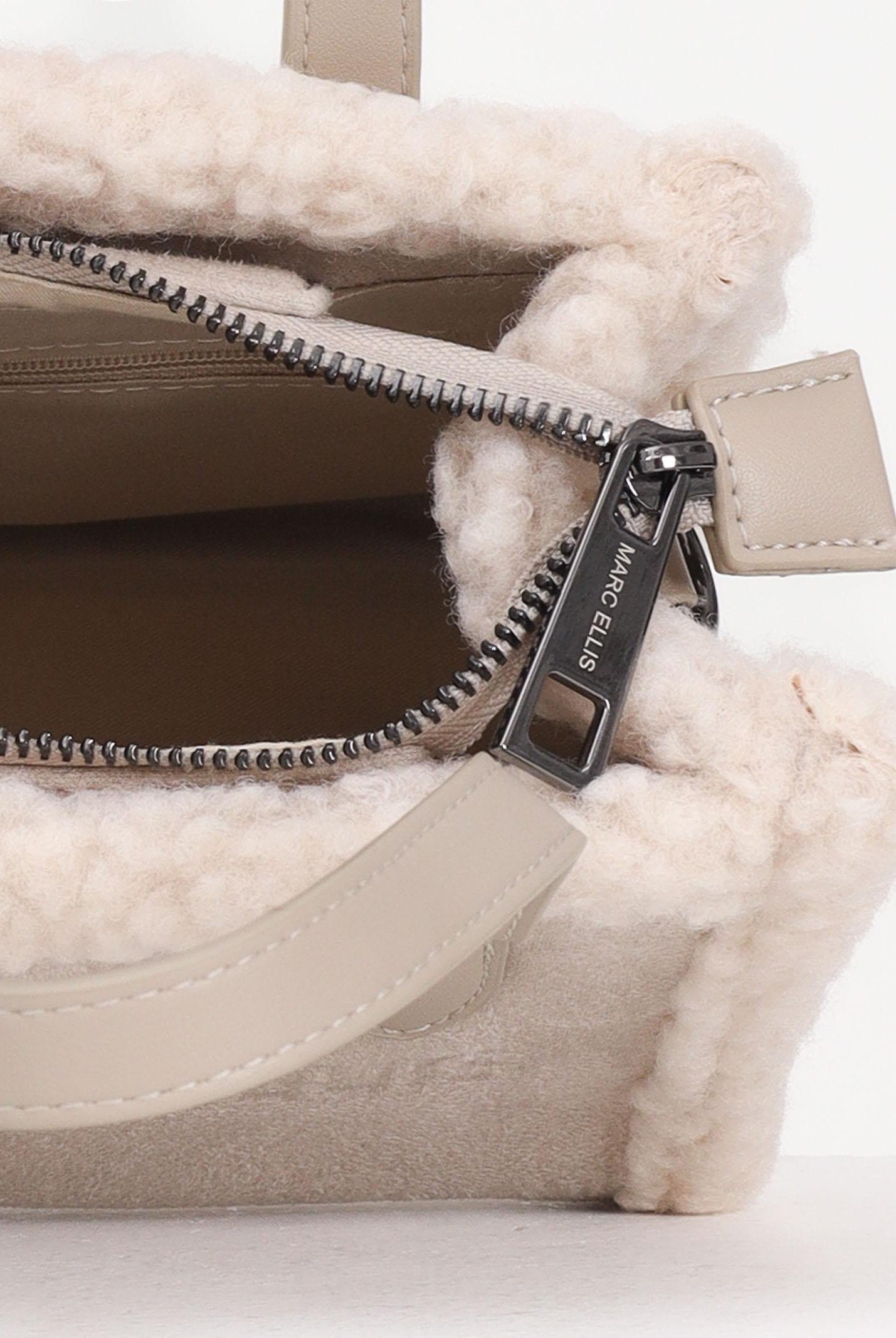 MARC ELLIS Borsa a mano Buby Suede S in morbido suede beige da donna BUBY-SUEDE-S TA MARC ELLIS