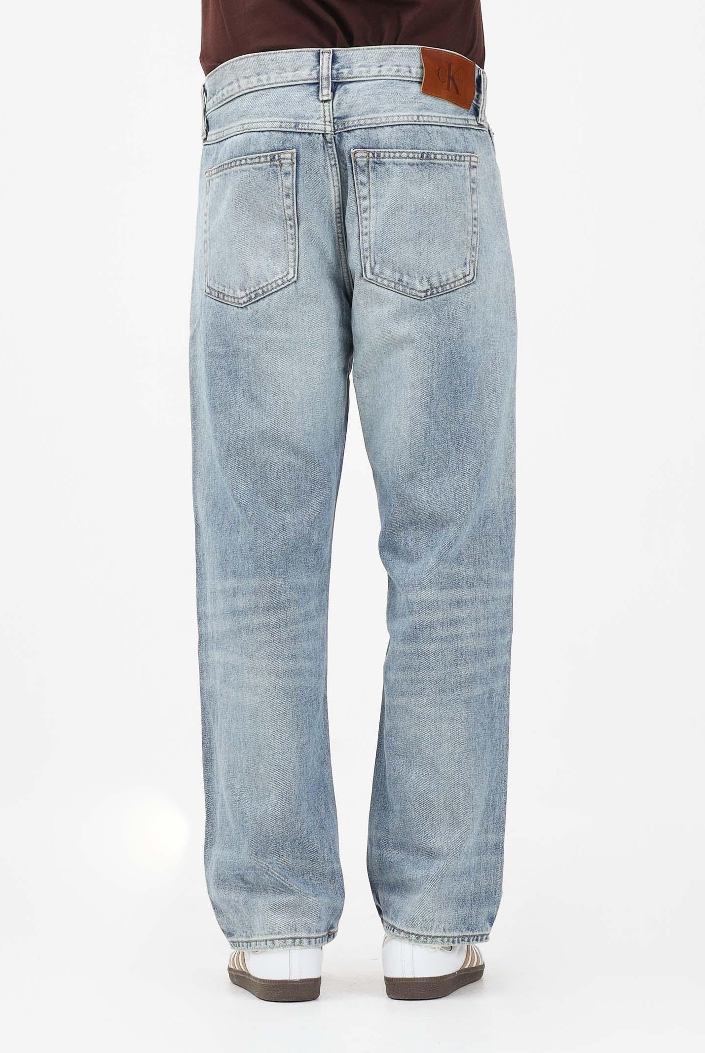 CALVIN KLEIN JEANS Jeans 90's Straight in denim chiaro da uomo LV04RE719G3XK . CALVIN KLEIN JEANS