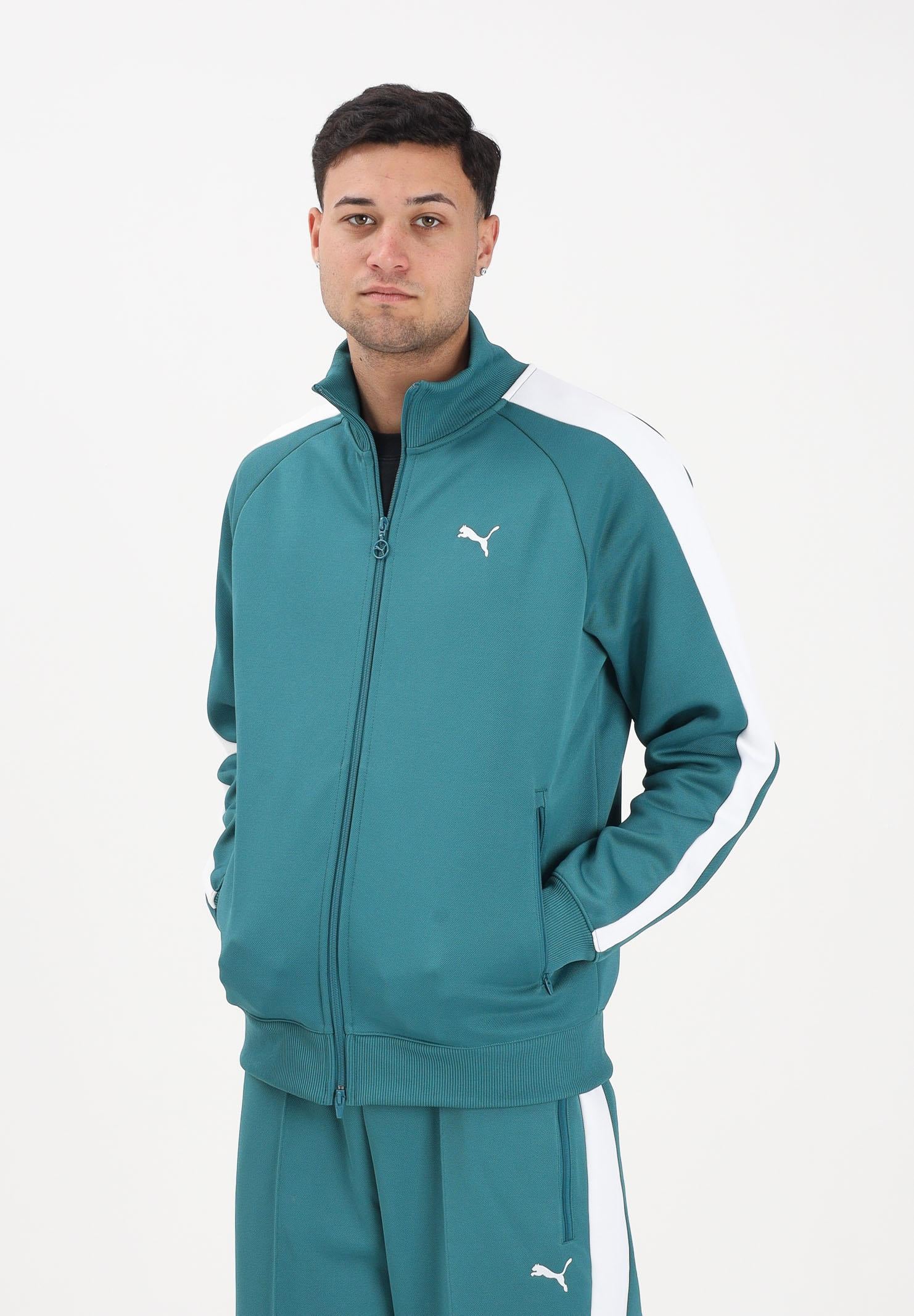 PUMA Felpa con zip T7 ALWAYS ON verde da uomo 629587 41 PUMA