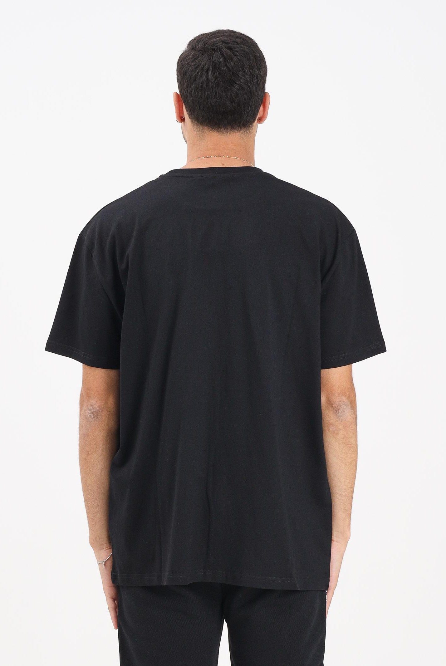 GCDS T-shirt a manica corta nera per uomo e donna con stampa logo B2EM2305JJ4 99 GCDS