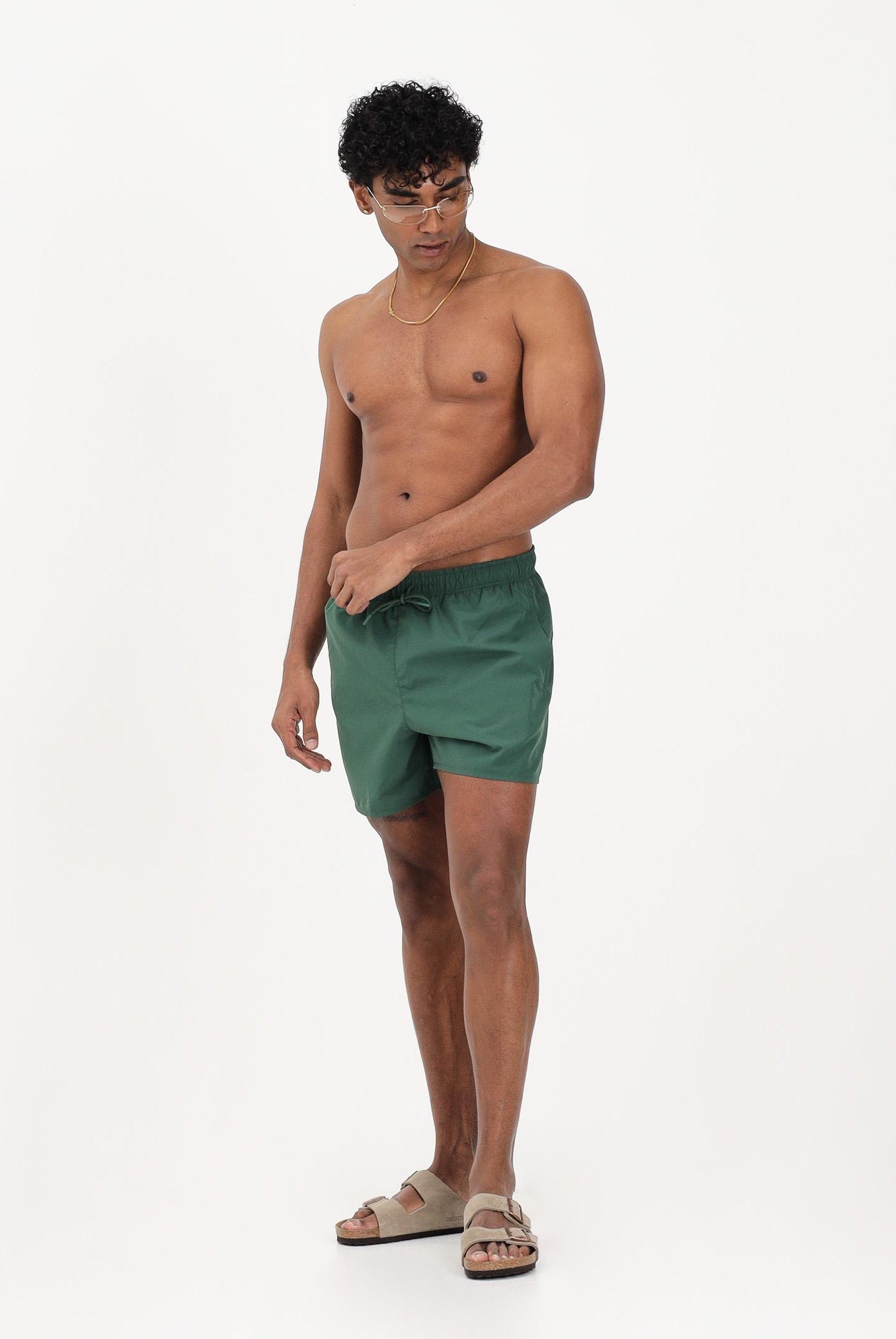 LACOSTE Shorts mare verde da uomo con patch logo MH6270 S30 LACOSTE