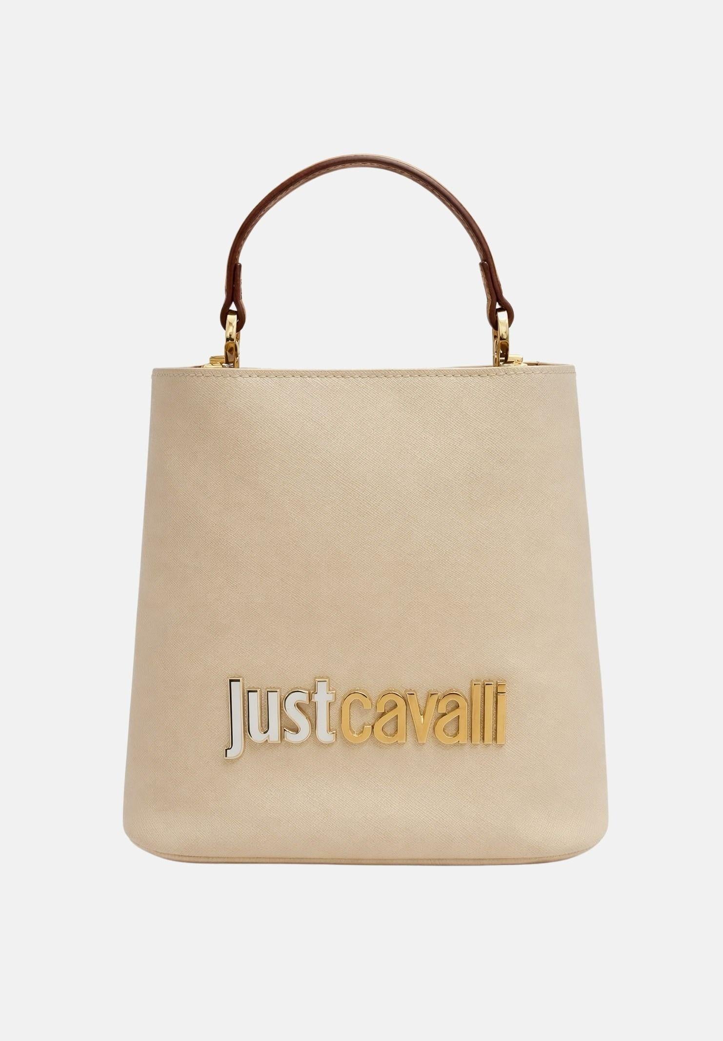 JUST CAVALLI Borsa a mano beige da donna con logo 80RA4BB3ZS766 751 JUST CAVALLI