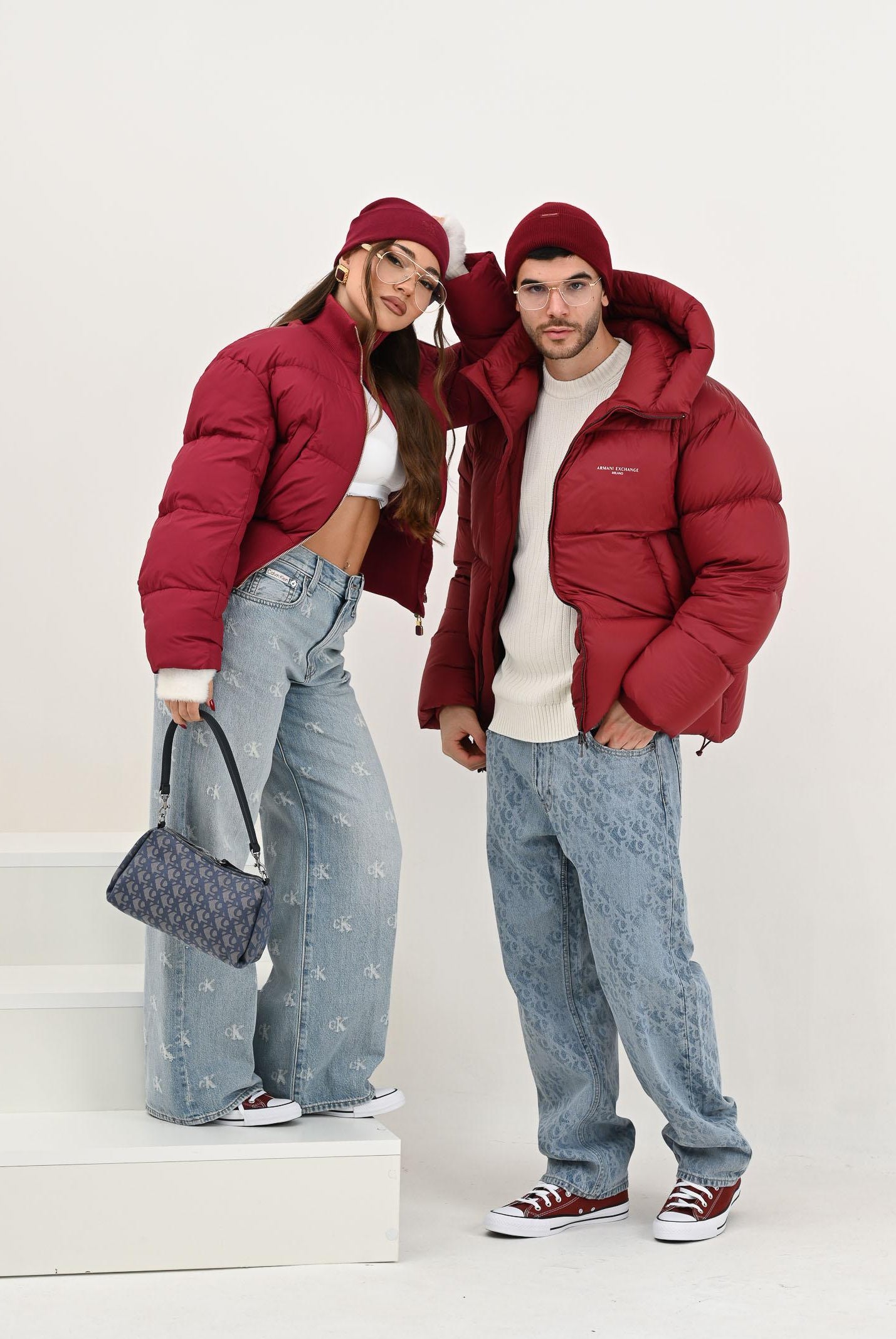 ARMANI EXCHANGE Piumino bordeaux da uomo con logo XM001115AF16589 UA328 ARMANI EXCHANGE