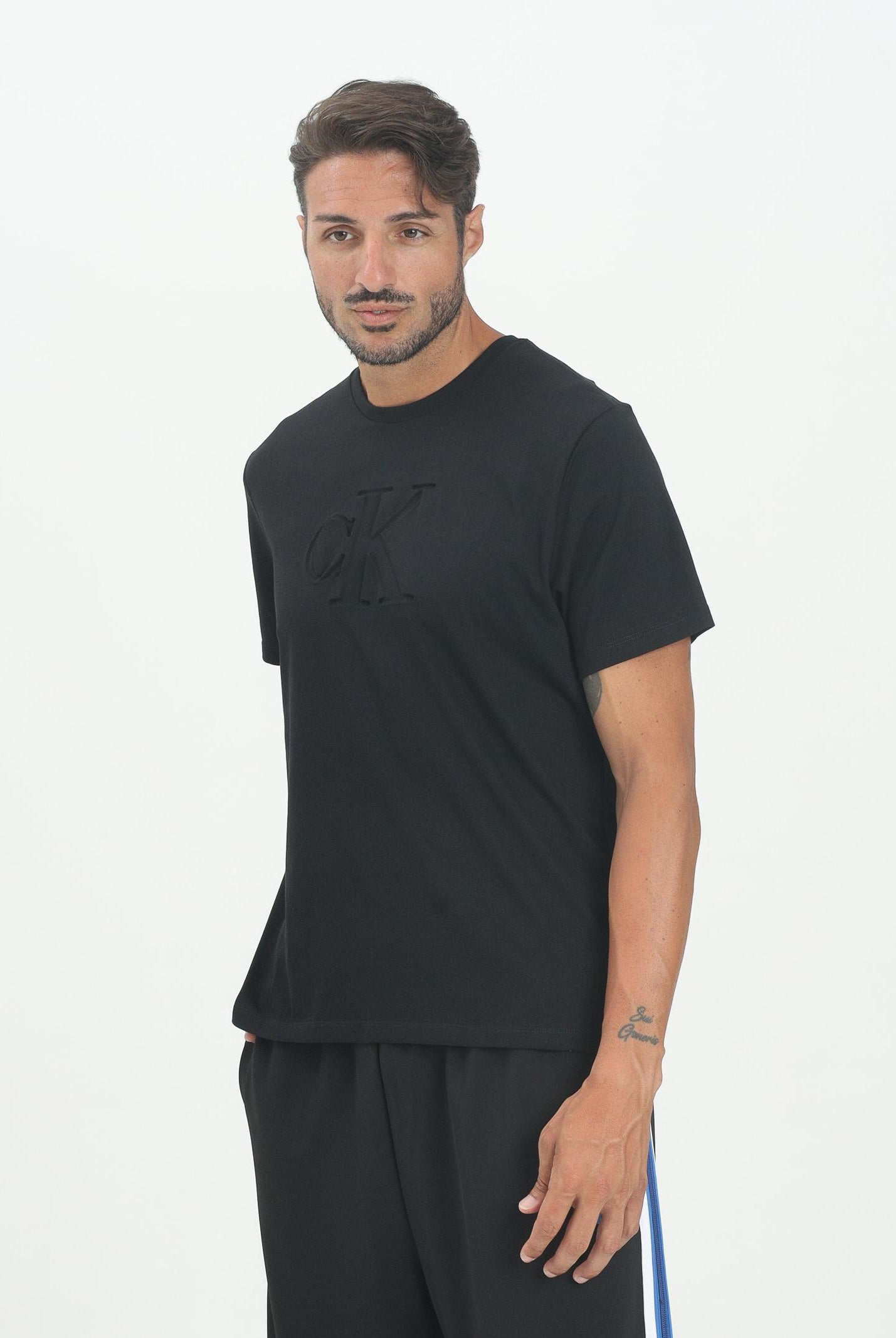 CALVIN KLEIN JEANS T-shirt a manica corta nera da uomo con logo LV04RC824GUB1 CALVIN KLEIN JEANS