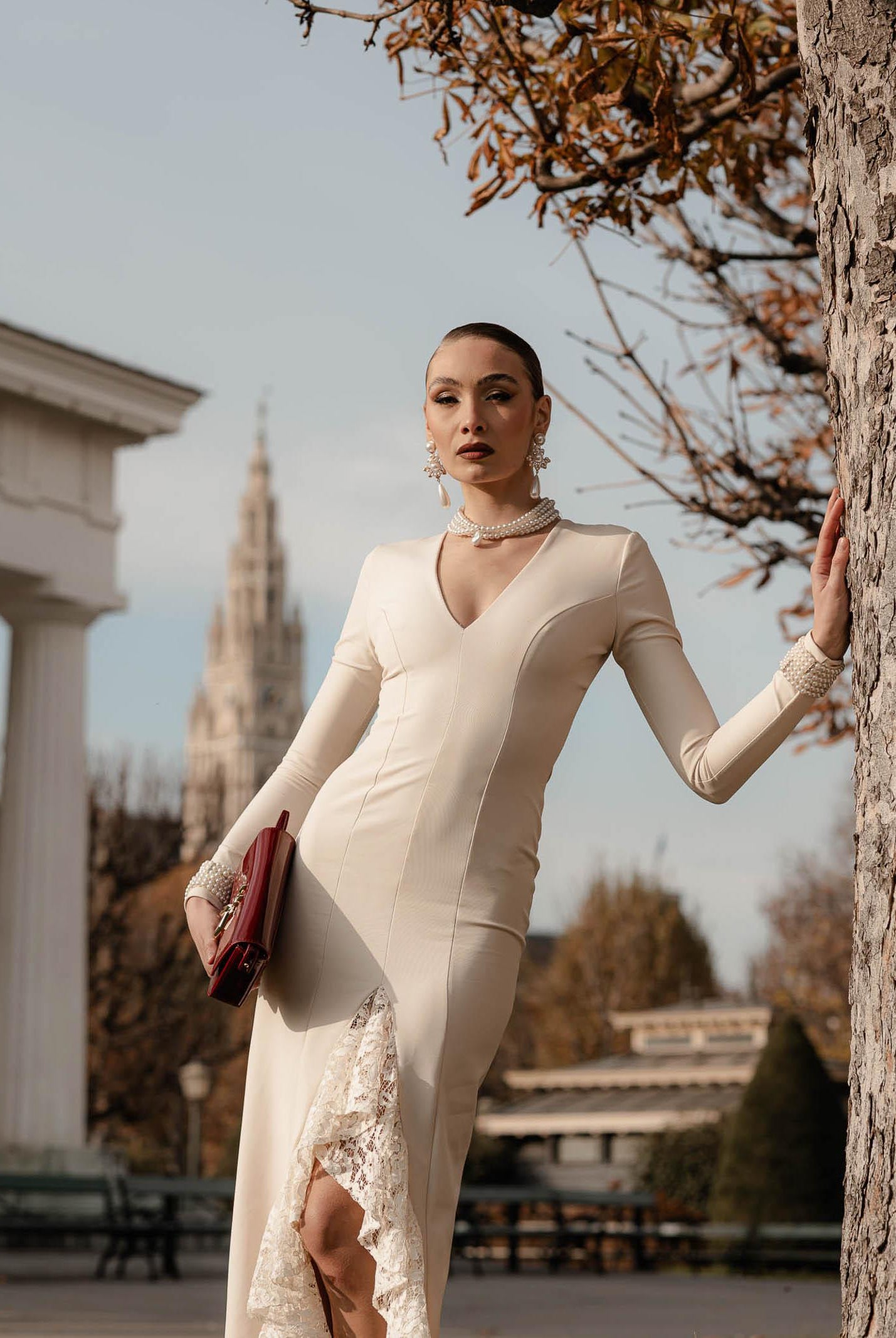 SANTAS Abito lungo ENCHANTÉE panna da donna PV2616 PA SANTAS