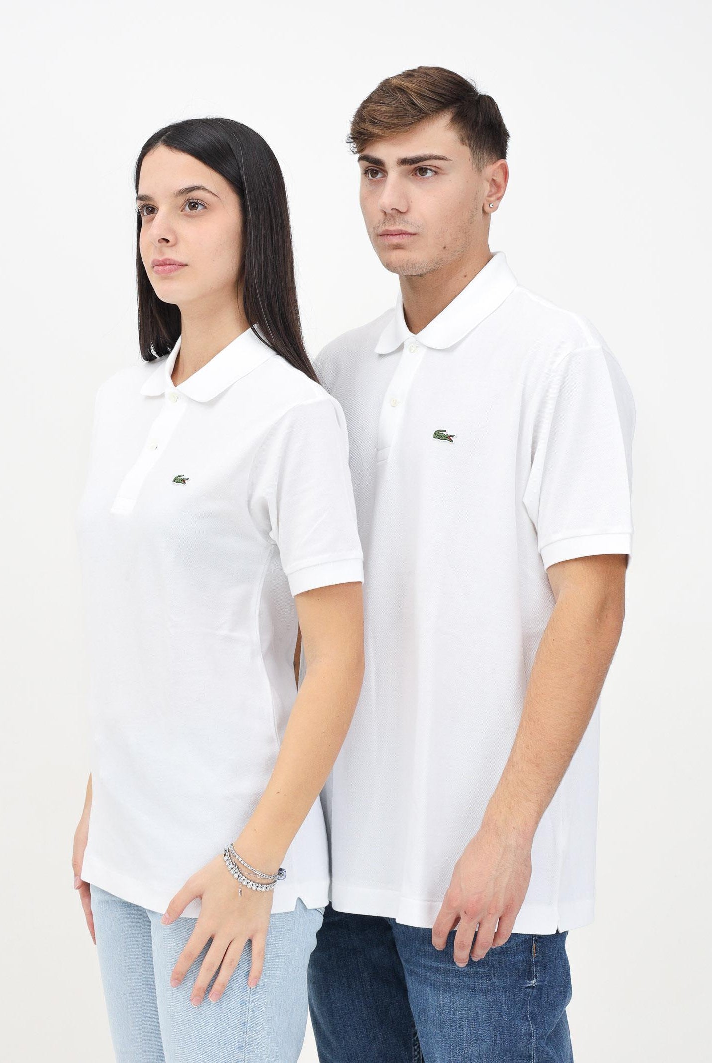 LACOSTE Polo bianca per uomo e donna con patch logo coccodirllo 1212 001 LACOSTE