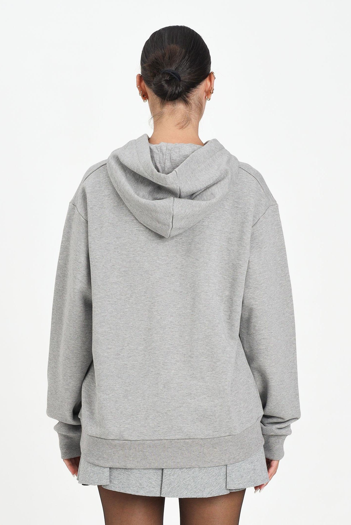 MARNI Felpa con cappuccio grigia per donna, ragazzi e bambini rifinita da logo Patch Marni ricamato M01266M00V0 0M923 MARNI