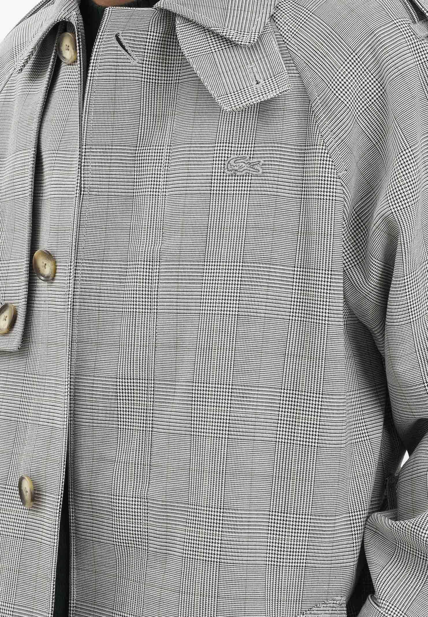 LACOSTE Trench a quadri bianco, nero e verde da uomo BH5521 6PK LACOSTE