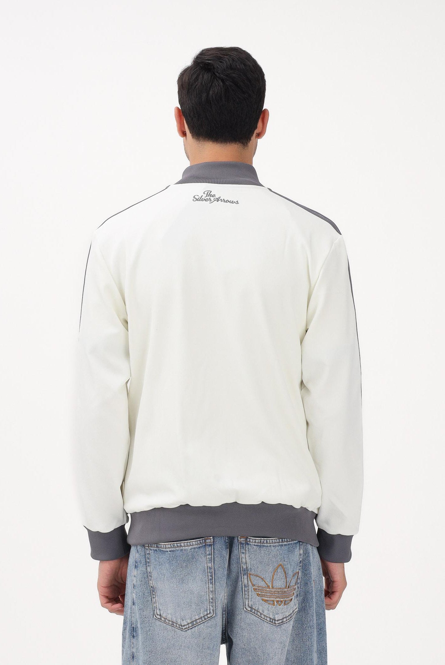 ADIDAS PERFORMANCE Felpa con zip MERCEDES - AMG PETRONAS FORMULA 1 TEAM Silver Arrows Icon panna e grigia da uomo KE8270 . ADIDAS PERFORMANCE