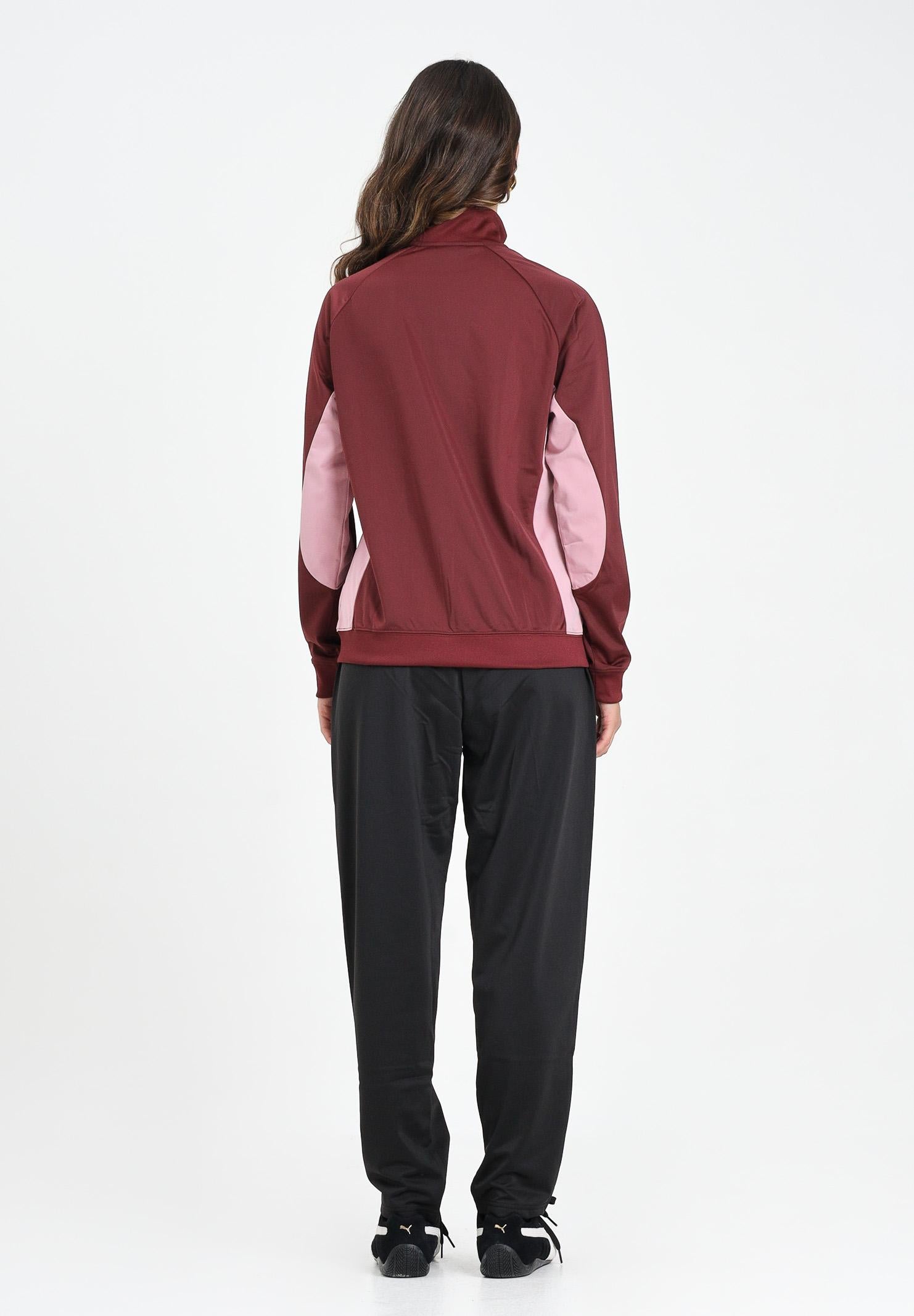 PUMA Tuta Poly bordeaux e nera da donna 688159 96 PUMA