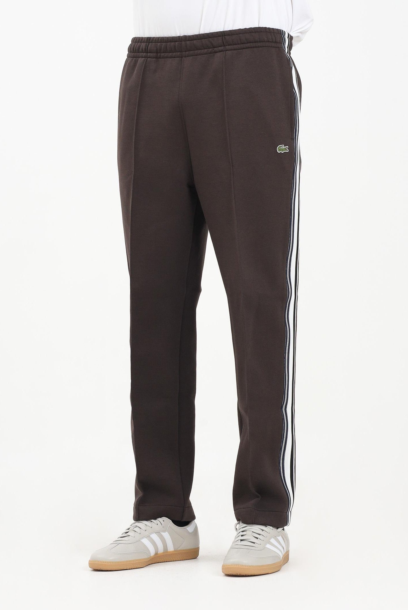 LACOSTE Pantalone marrone da uomo con logo ricamato XH5824 SKB LACOSTE