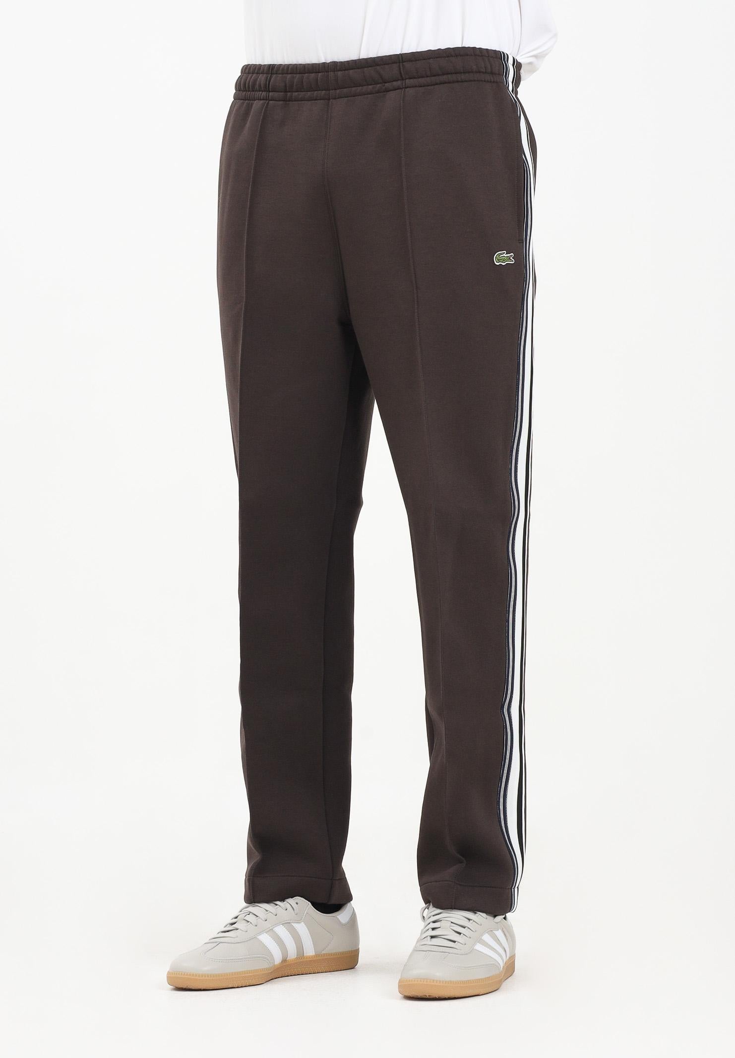 LACOSTE Pantalone marrone da uomo con logo ricamato XH5824 SKB LACOSTE