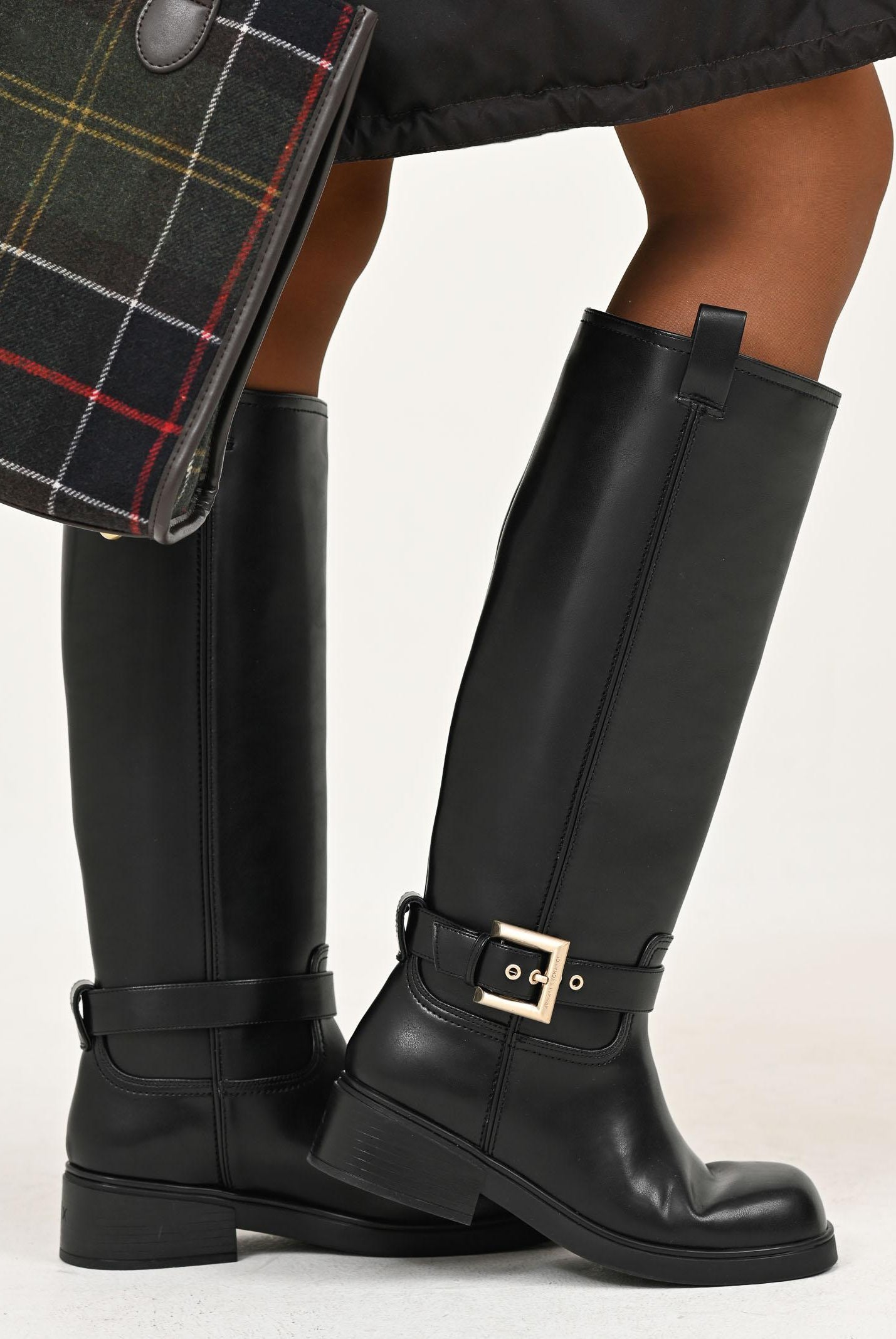 ARMANI EXCHANGE Stivali alti neri da donna con fibbia XW001655AF17476 UC001 ARMANI EXCHANGE