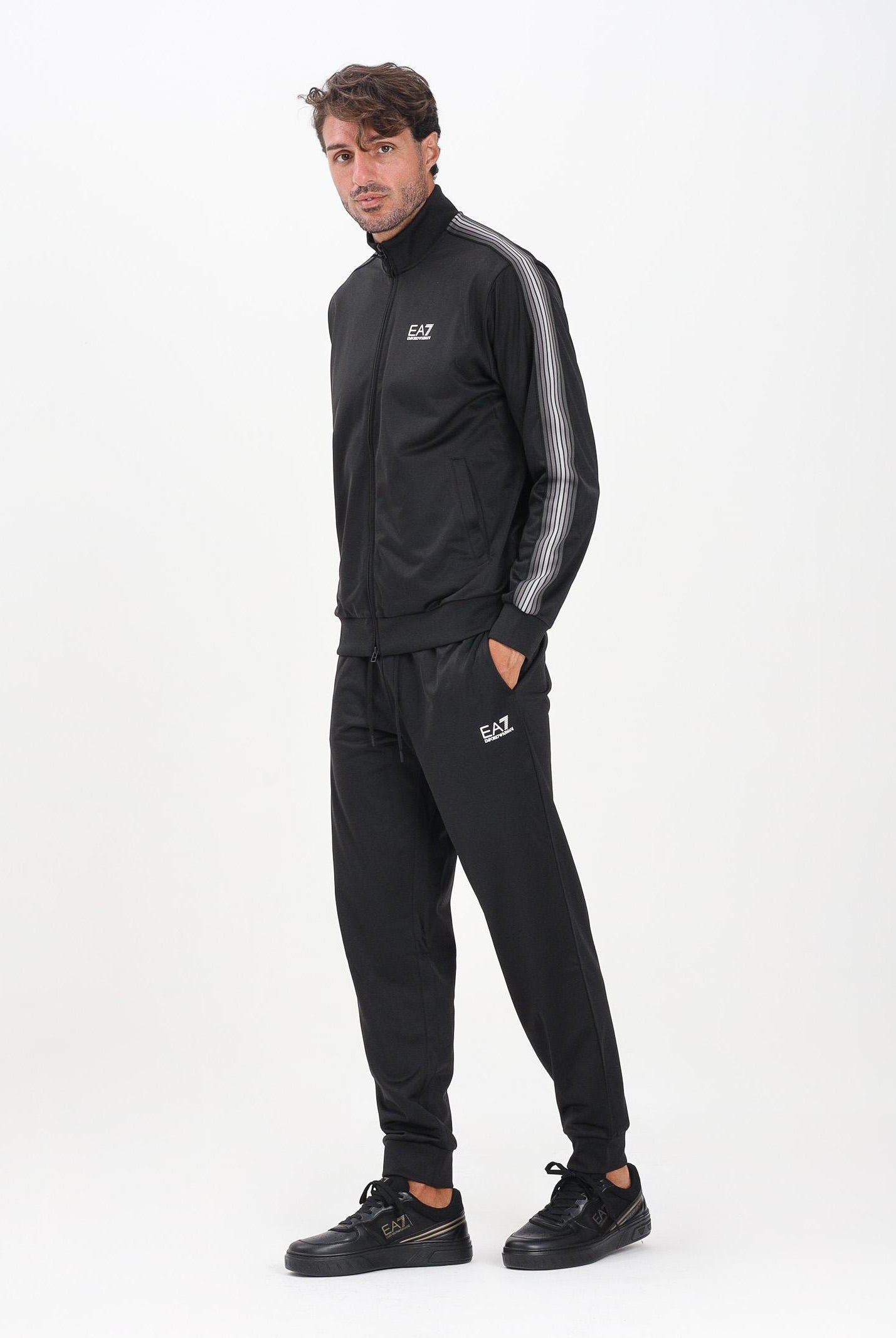 EA7 Tuta nera da uomo con logo 7M000970AF12449 UC001 EA7