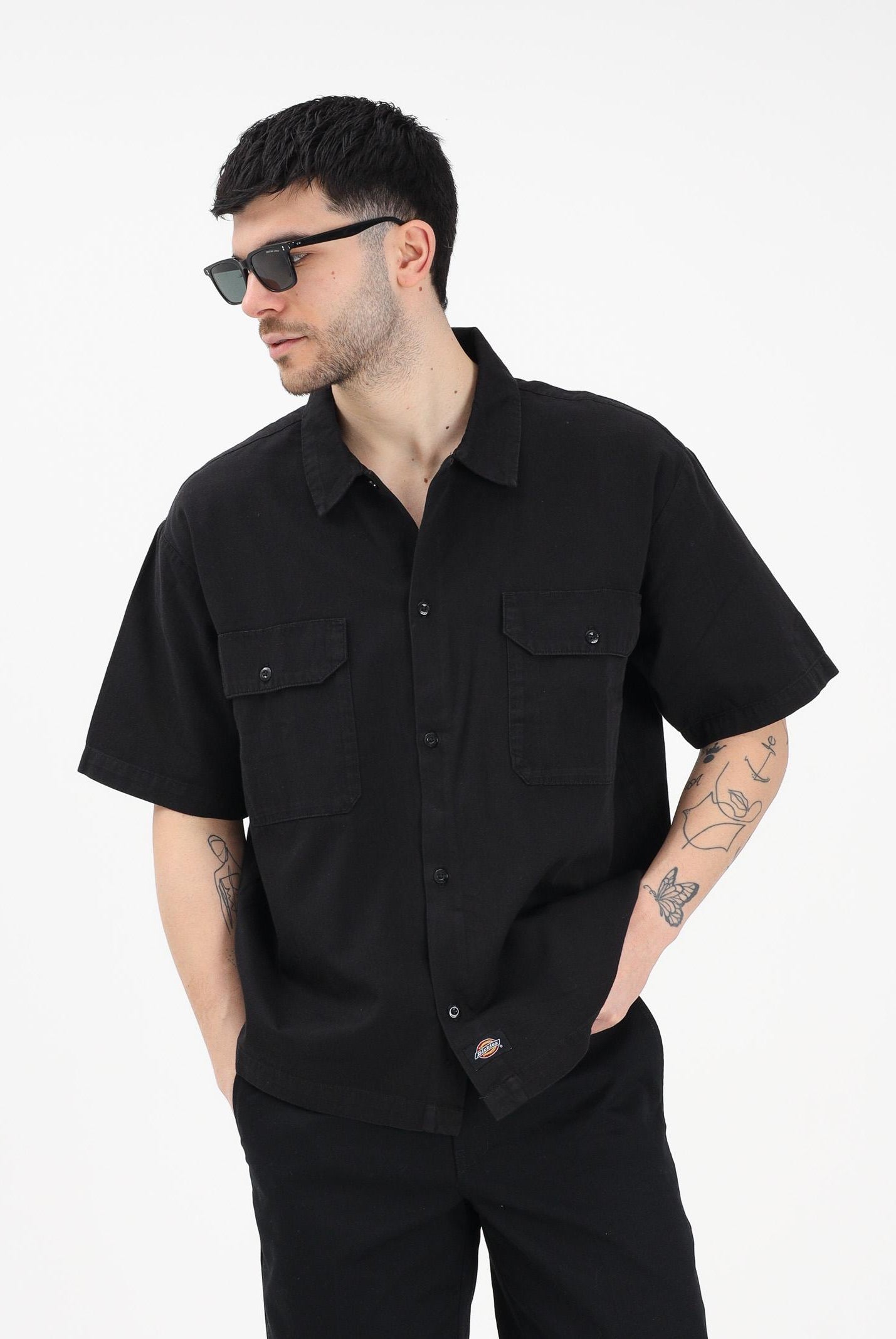 DICKIES Camicia a manica corta Unionville nera da uomo DK0A88N9BLK1 . DIckies