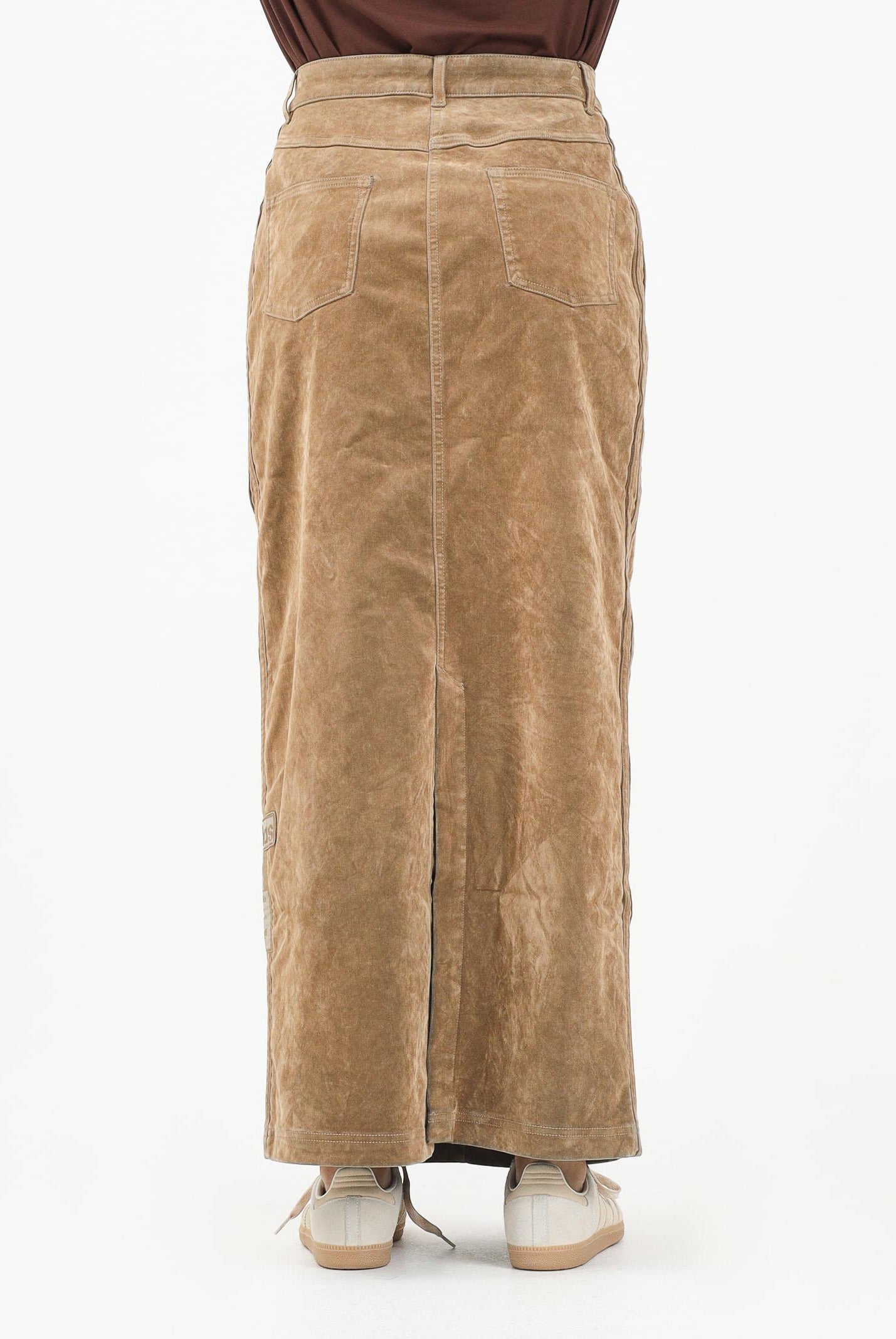 ADIDAS ORIGINALS Gonna lunga Adibreak in twill spazzolato beige da donna JY2397 . ADIDAS ORIGINALS