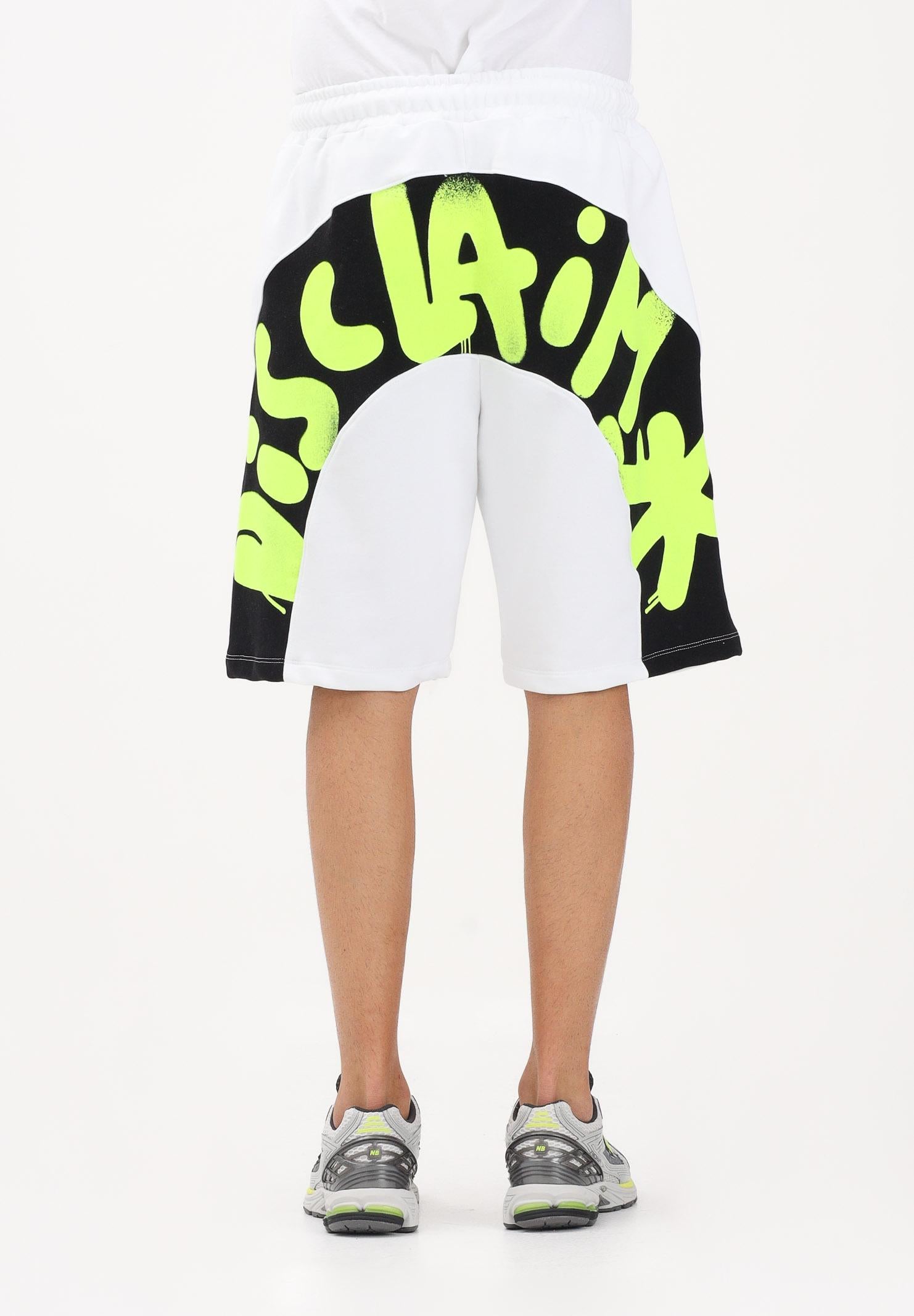 DISCLAIMER Shorts bianco da uomo con stampa sul retro 26EDS55433 BINE DISCLAIMER